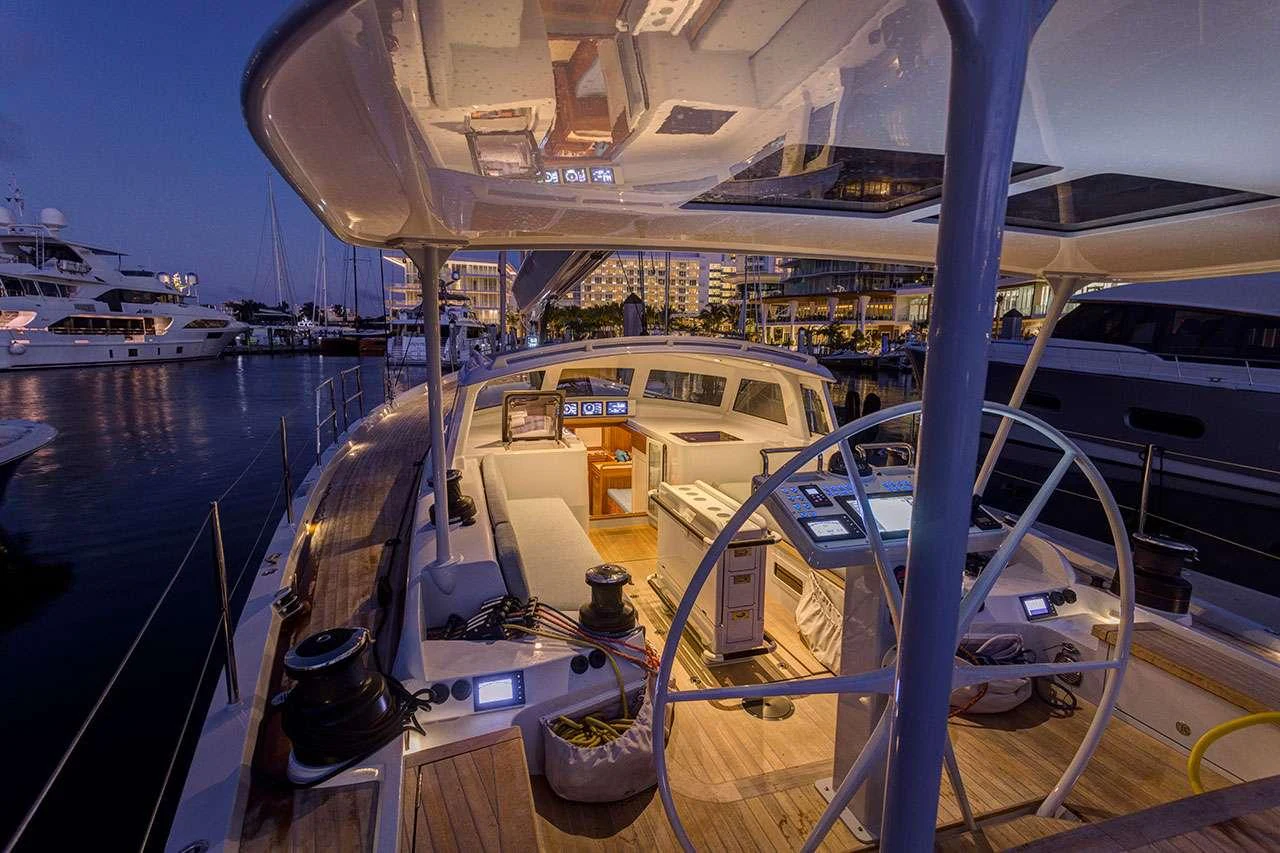 a boat on the water aboard CIRRUS Yacht for Charter