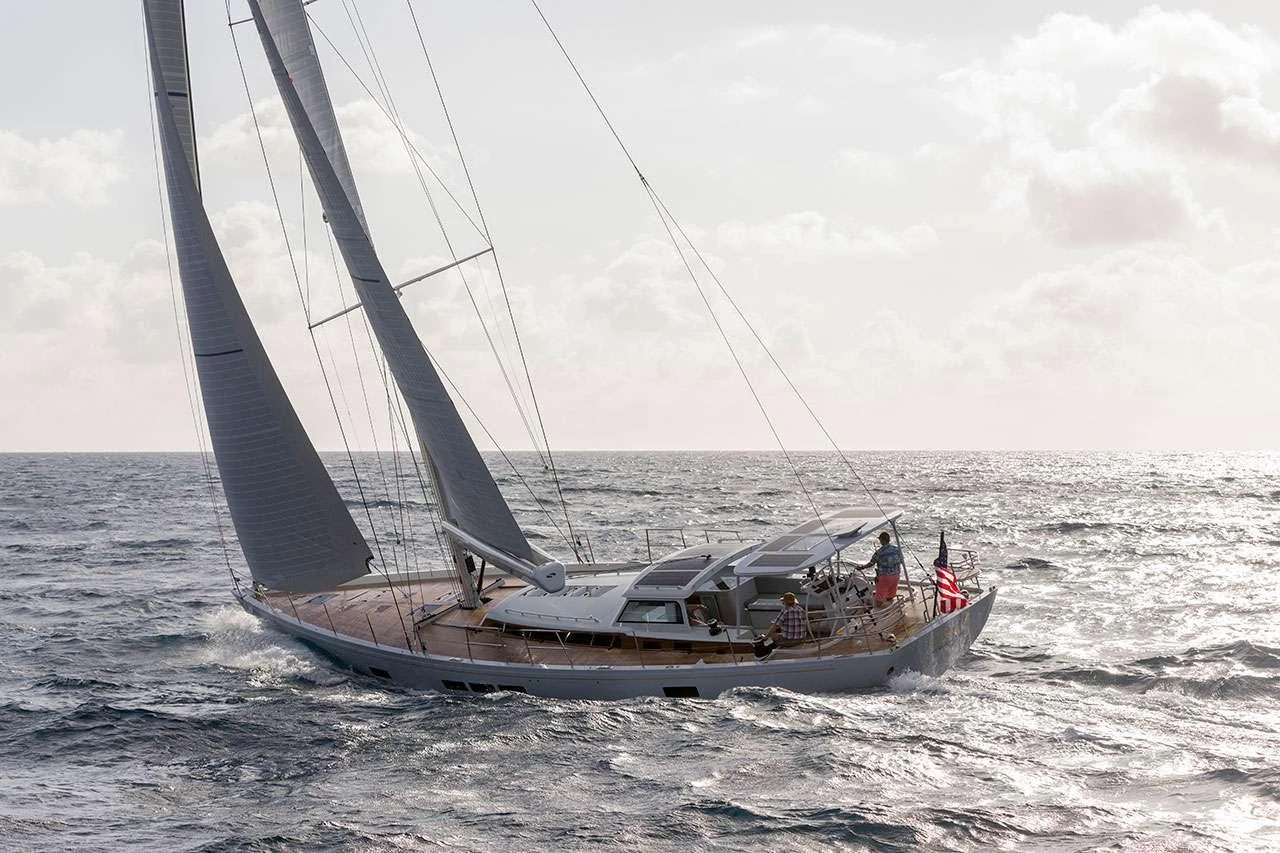 a sailboat on the water aboard CIRRUS Yacht for Charter