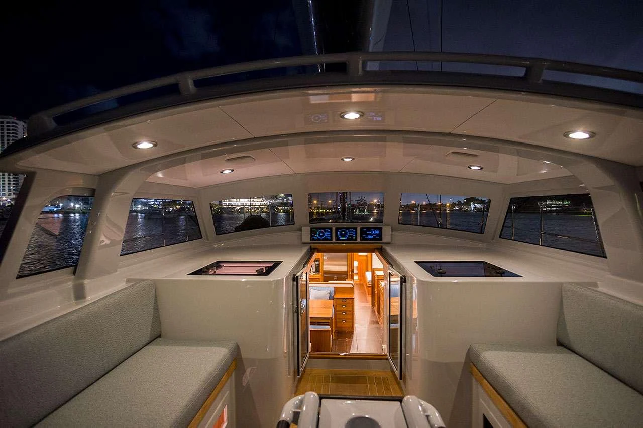 inside of a building aboard CIRRUS Yacht for Charter
