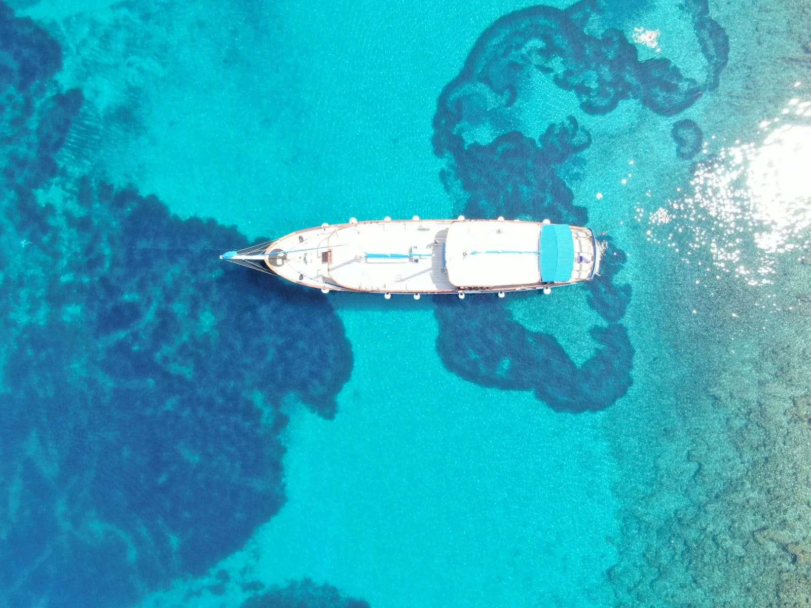 a boat in the water aboard MENDULA Yacht for Charter