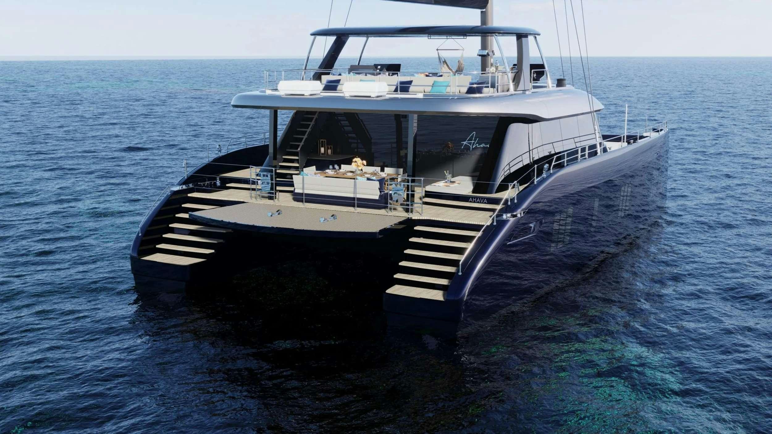 a boat in the water aboard AHAVA Yacht for Charter