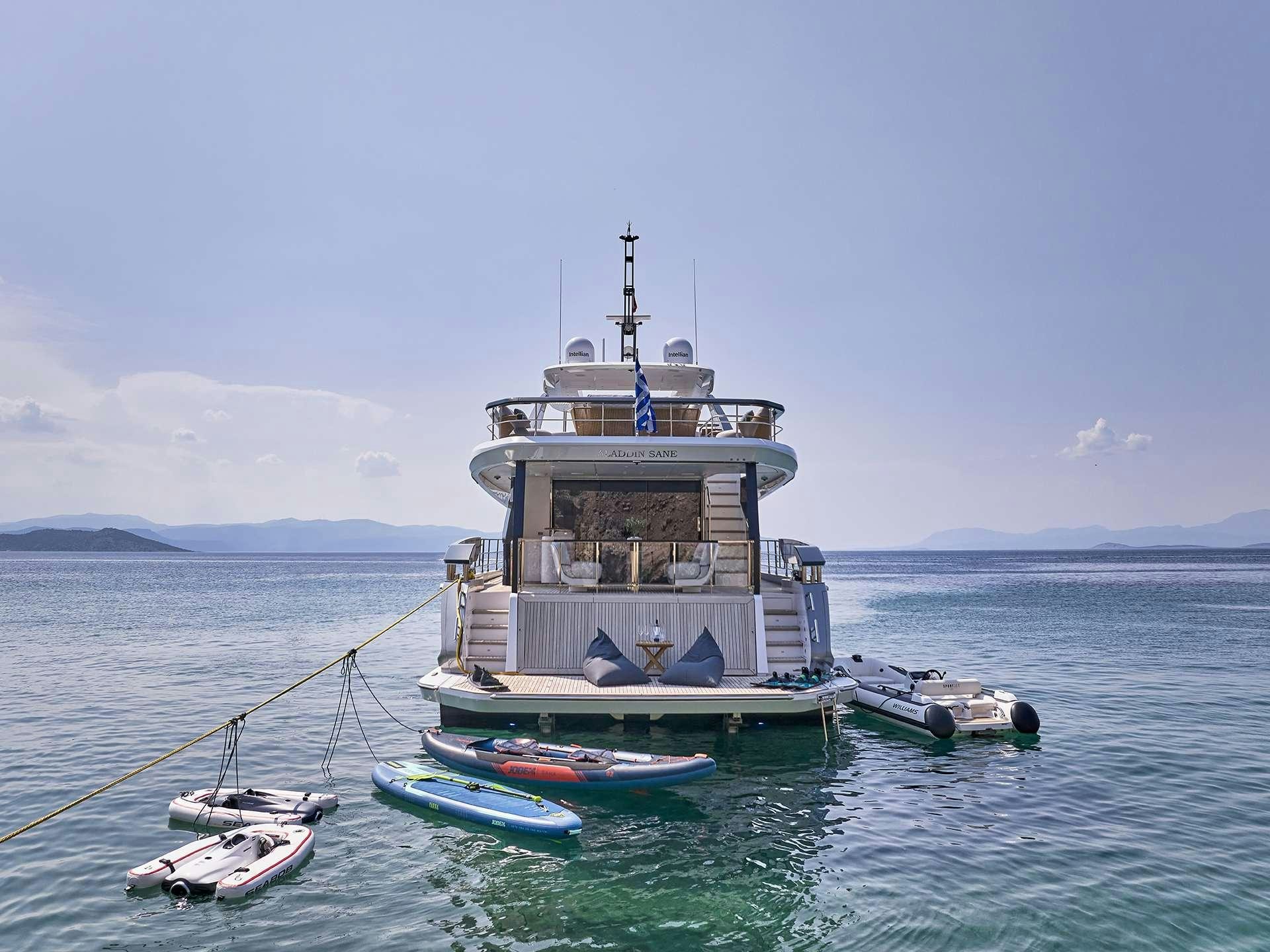 a boat in the water aboard ALADDIN SANE Yacht for Charter