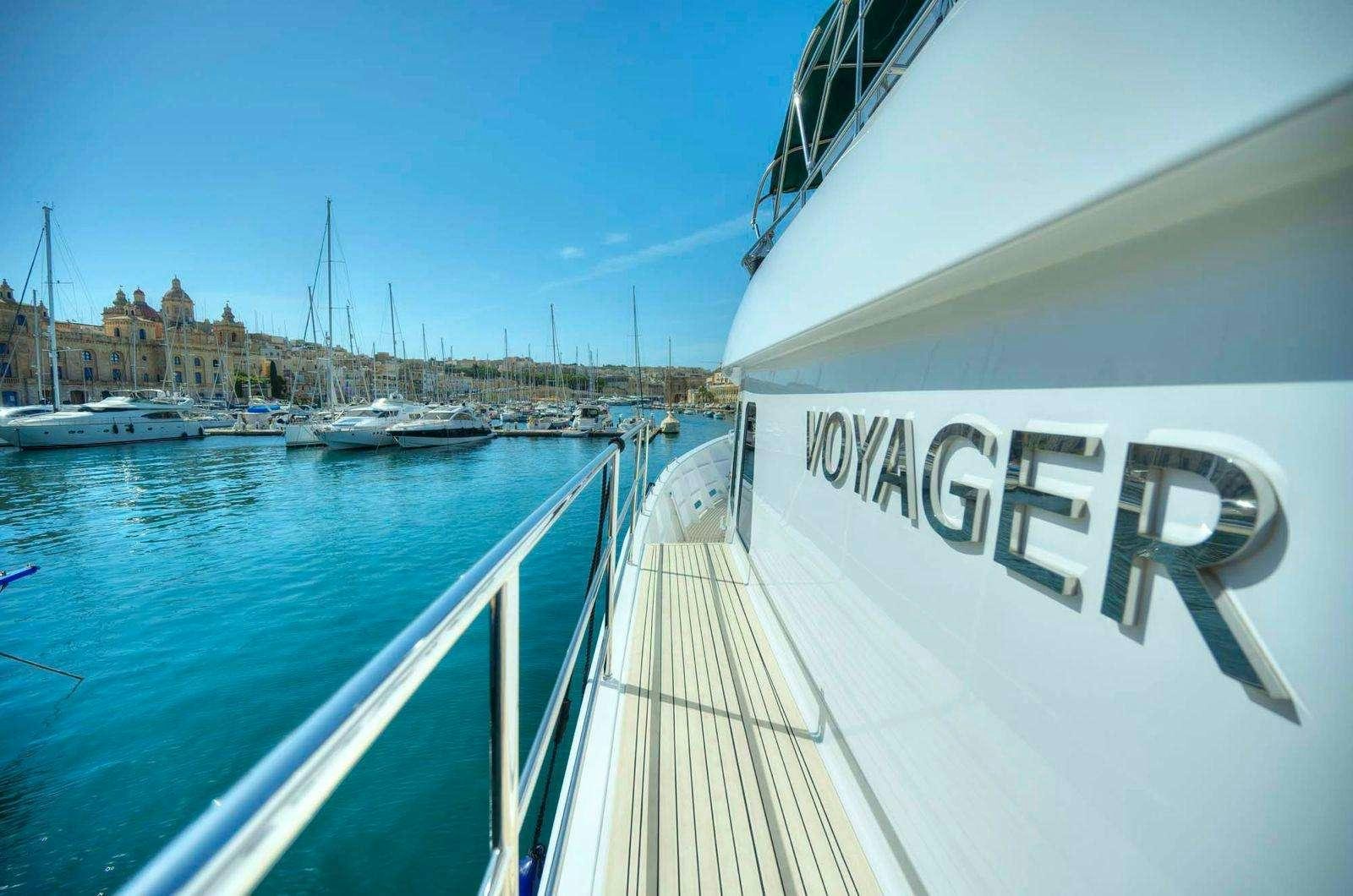 a boat on the water aboard VOYAGER Yacht for Charter