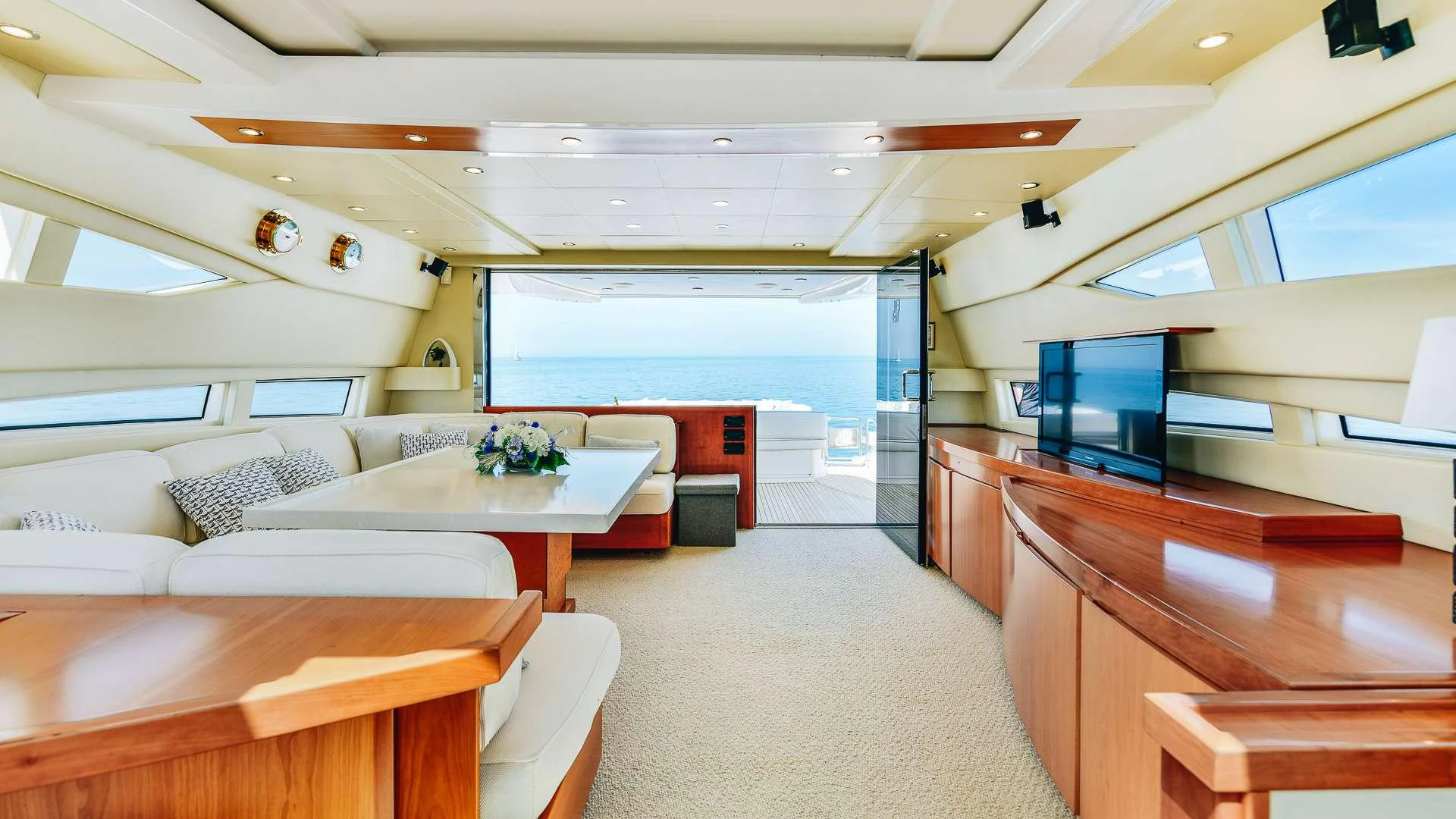 inside of a boat aboard CAMY Yacht for Charter