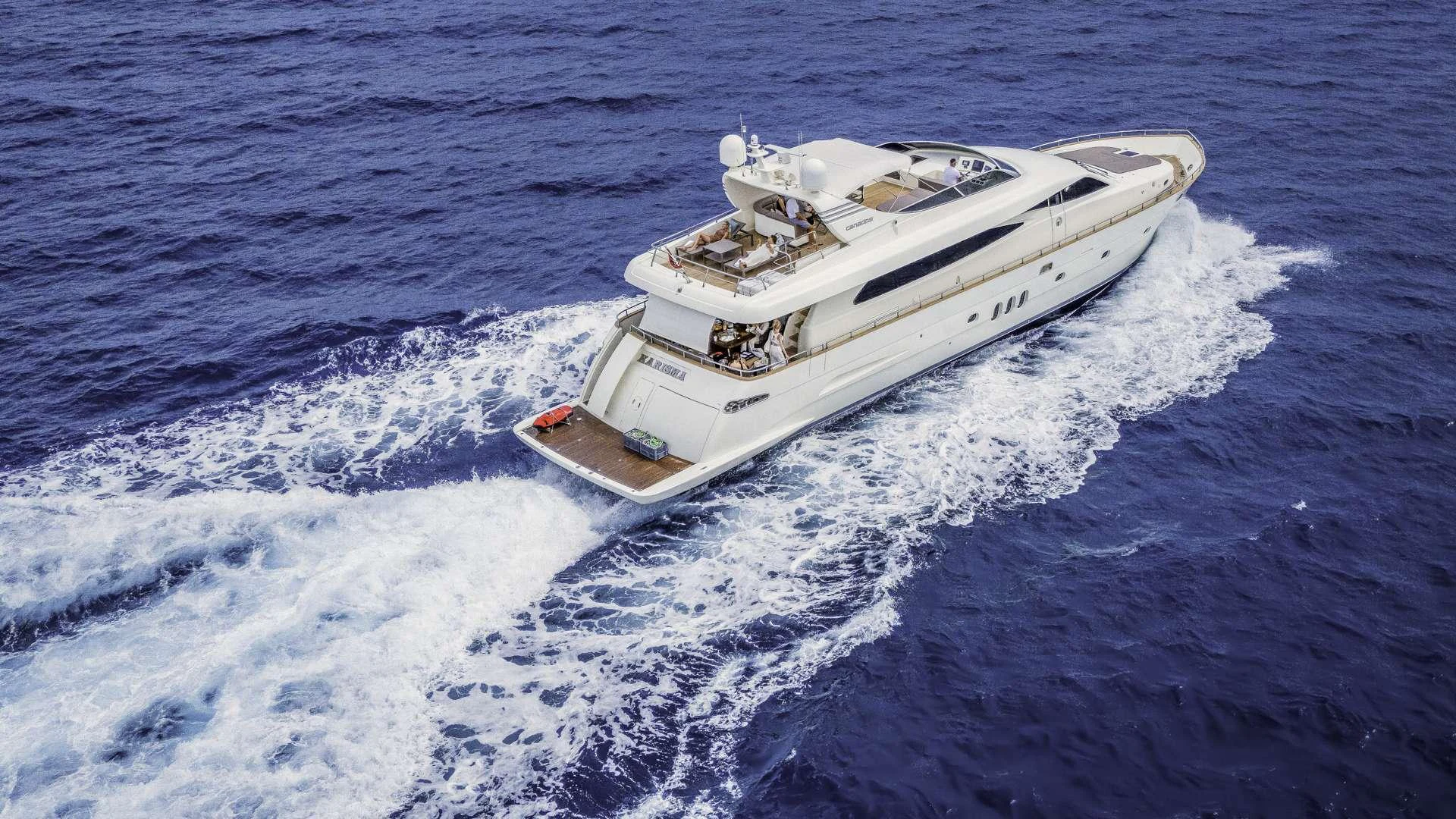 a boat on the water aboard KARISMA Yacht for Charter