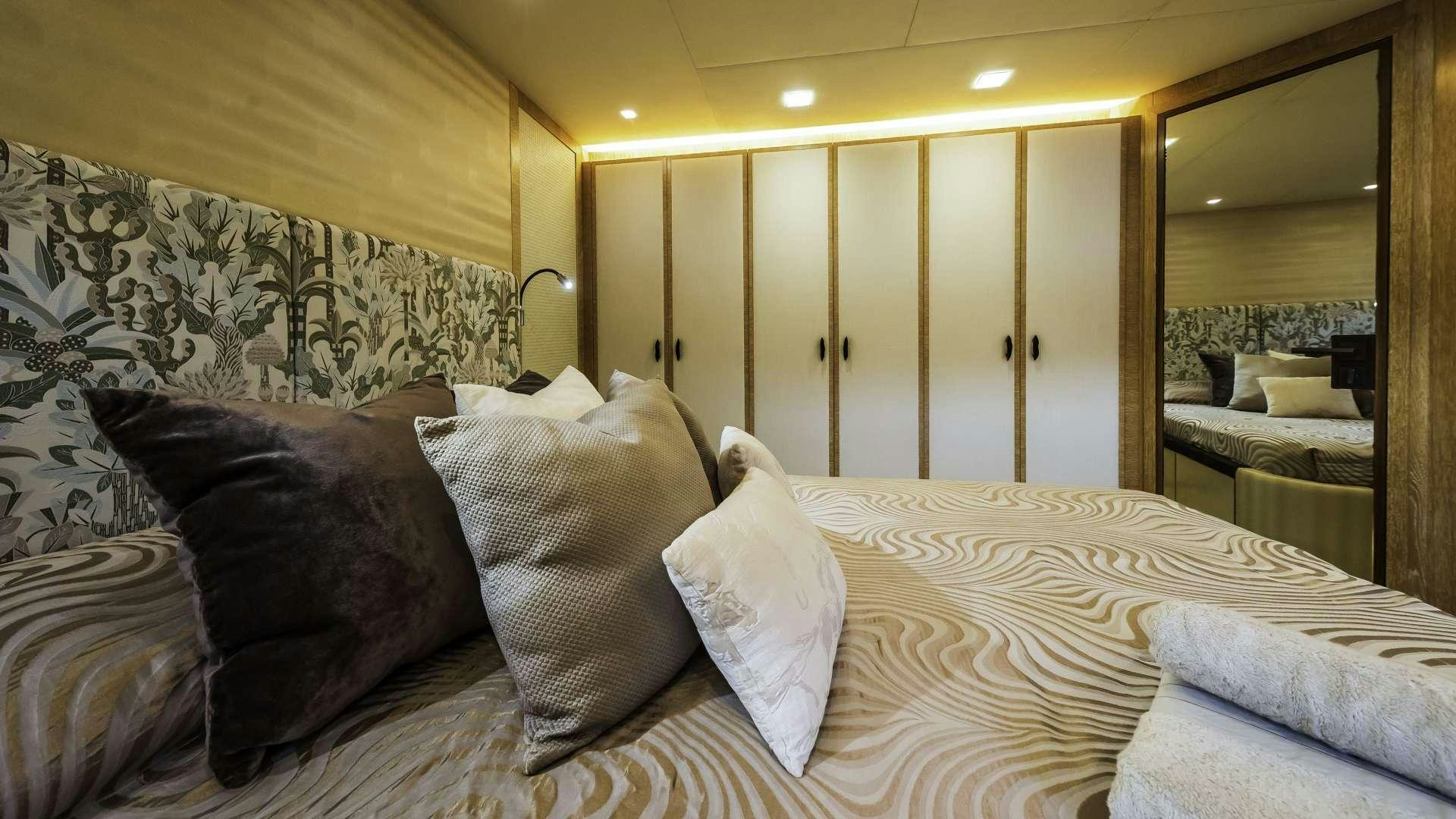 pillows on a bed aboard GIORGIO Yacht for Charter