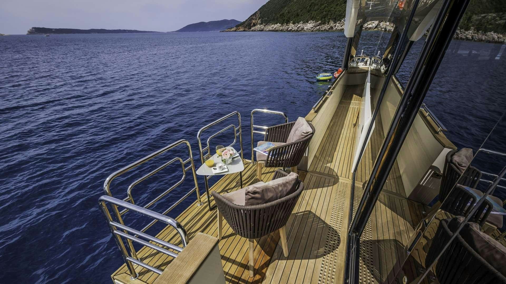 a boat on the water aboard GIORGIO Yacht for Charter