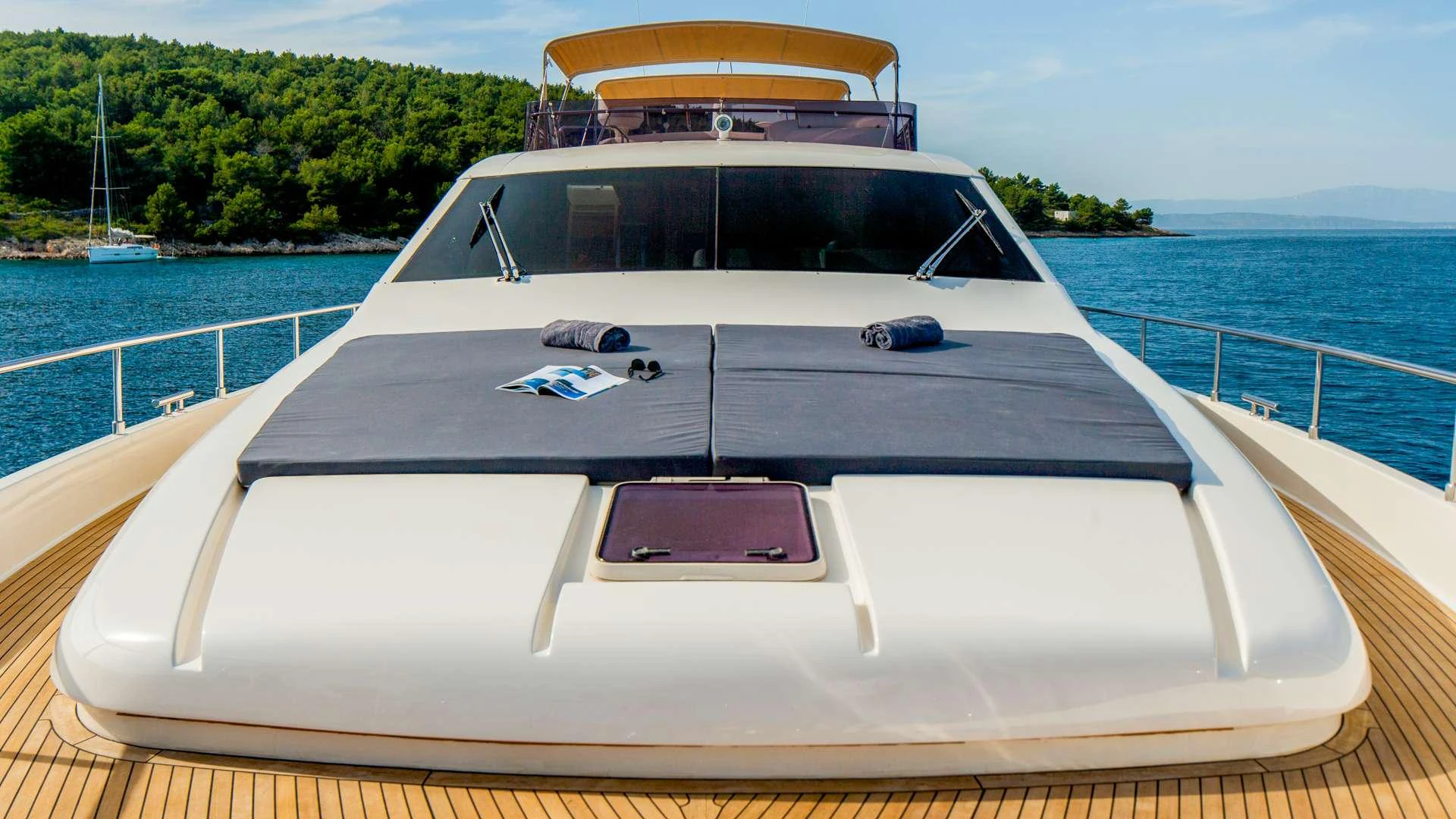 a boat on a body of water aboard ORLANDO L Yacht for Charter