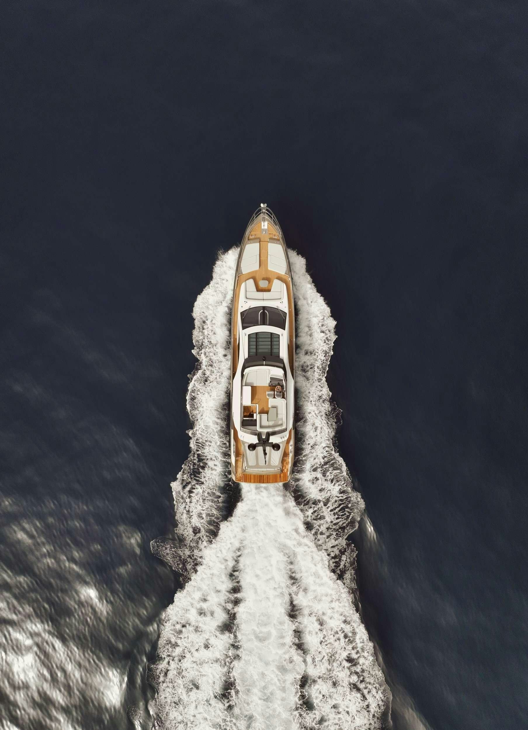 a rocket taking off from a launch pad aboard MYNE Yacht for Charter
