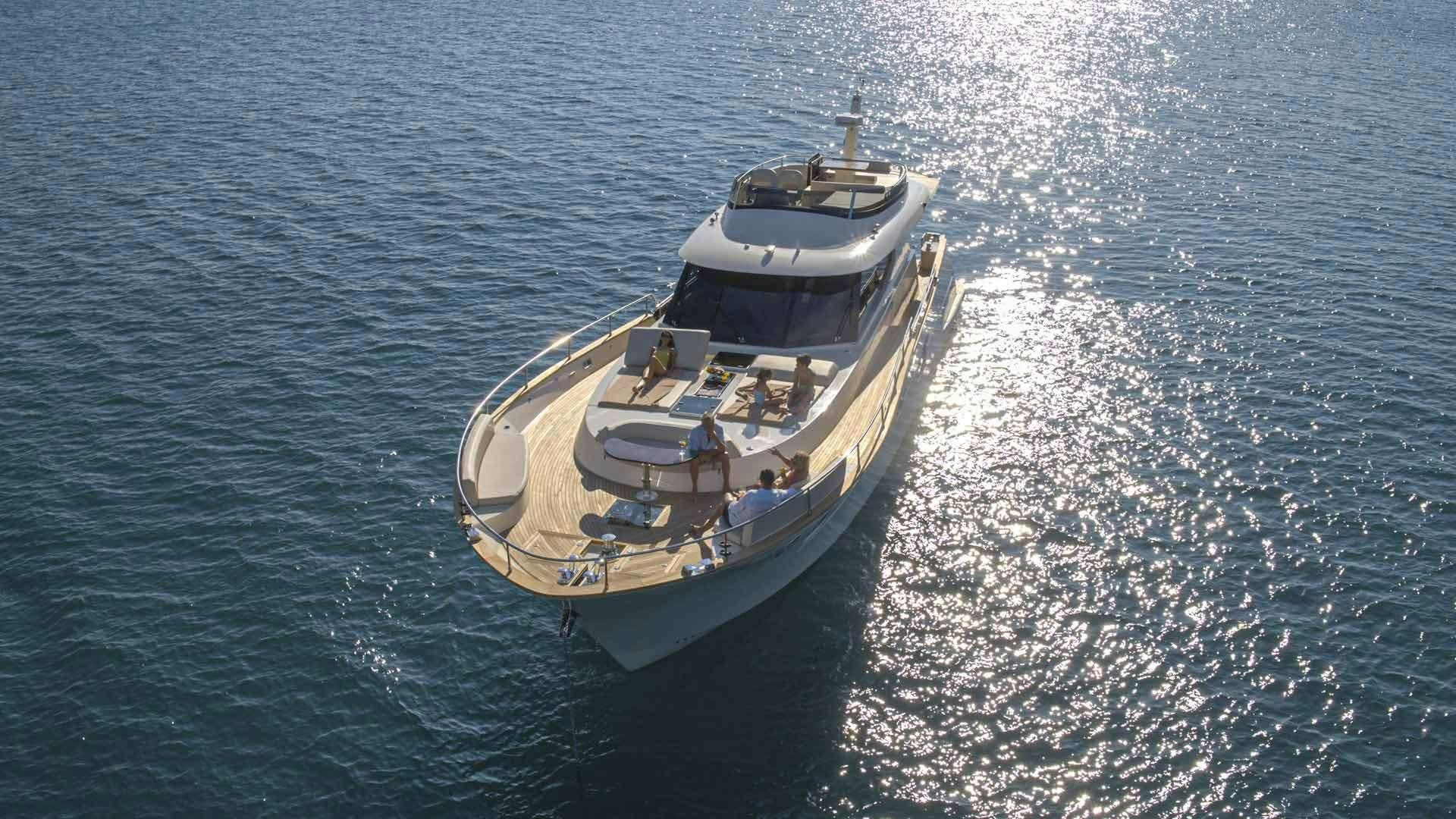 a boat on the water aboard PANTA REI Yacht for Charter