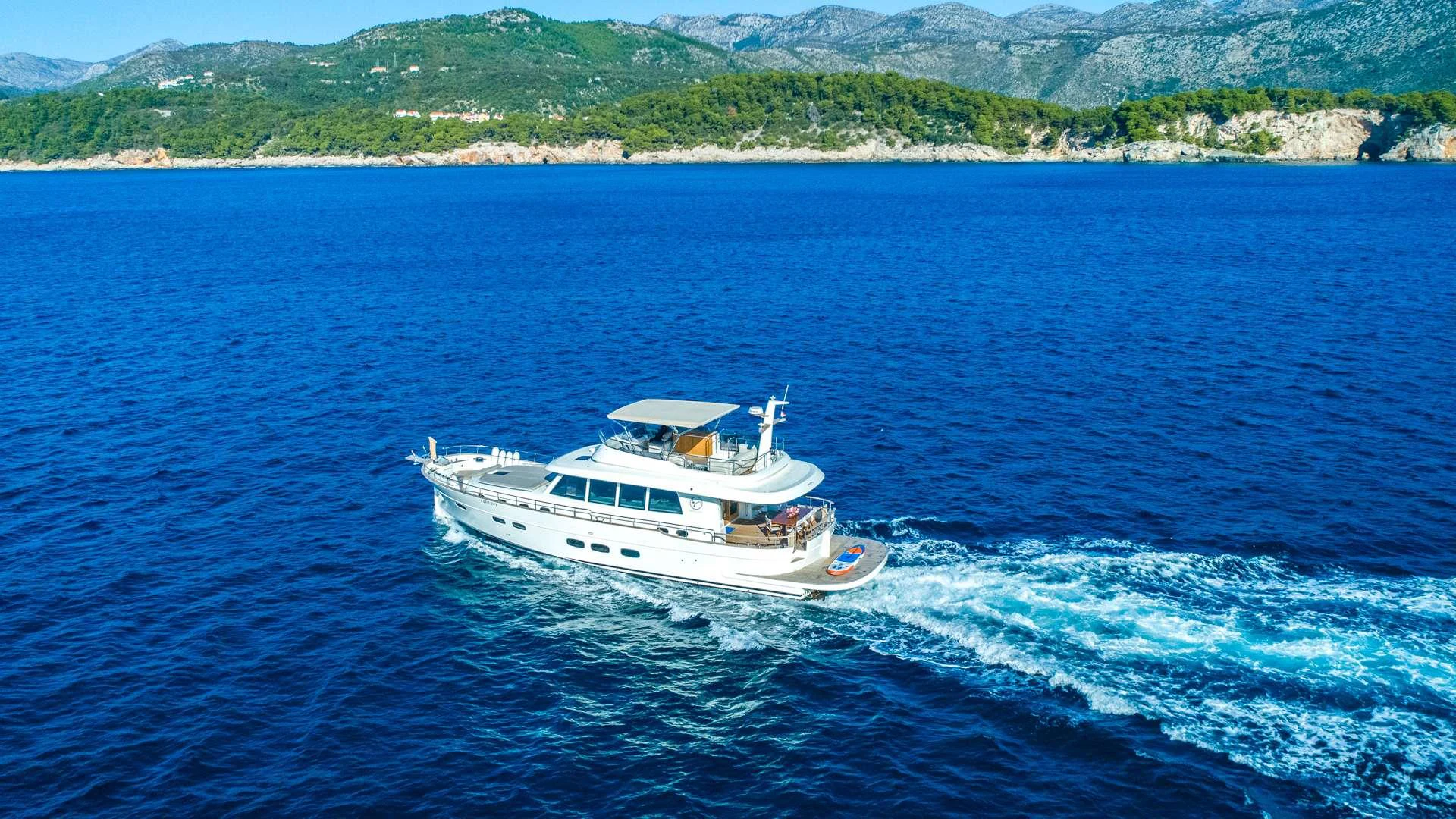 a boat on the water aboard CLOUD 9 Yacht for Charter