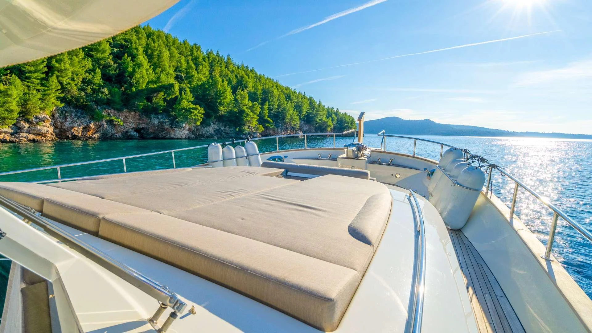 a boat on the water aboard CLOUD 9 Yacht for Charter