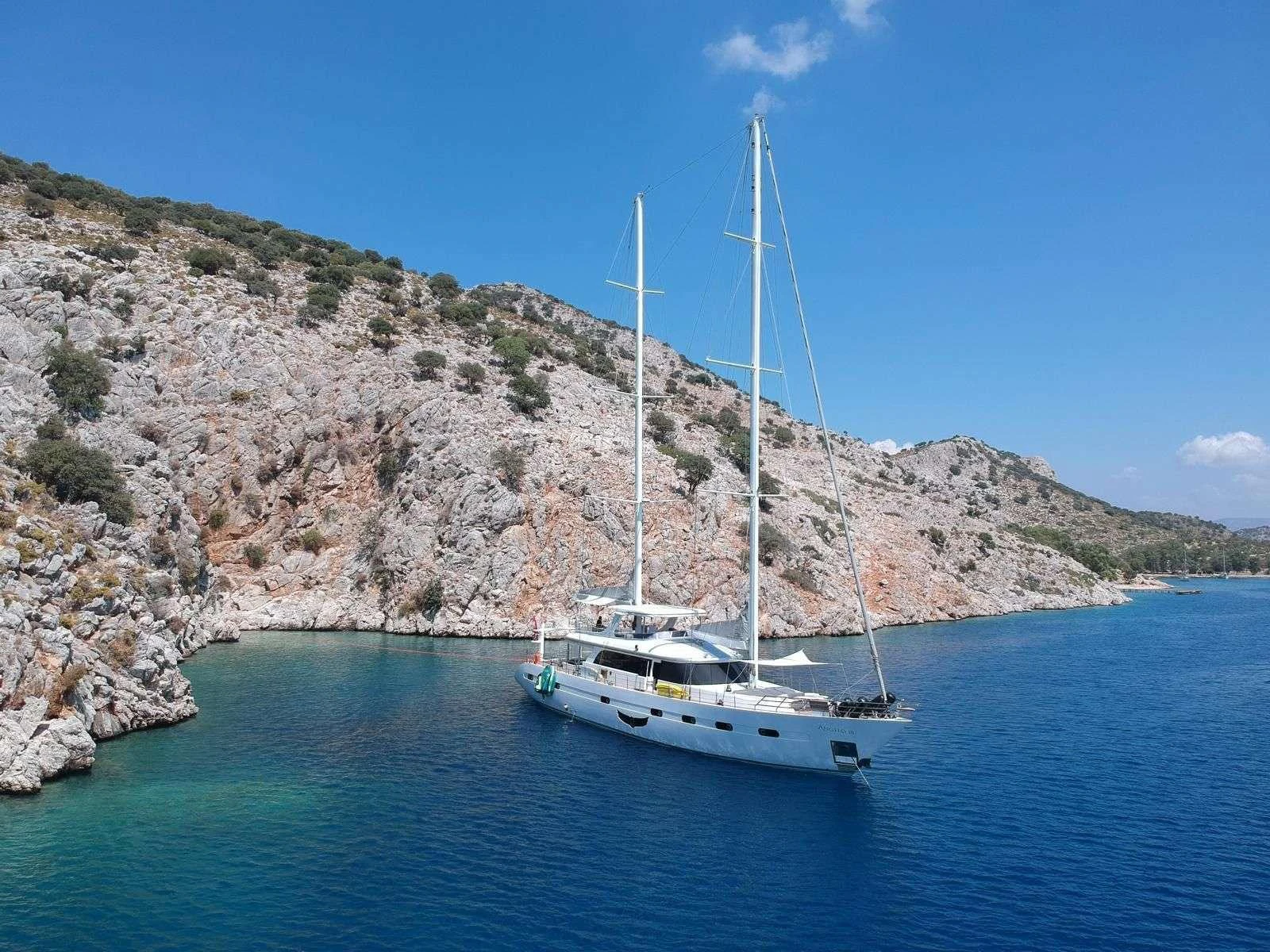 a boat sailing in the water aboard ANGELO 3 Yacht for Charter