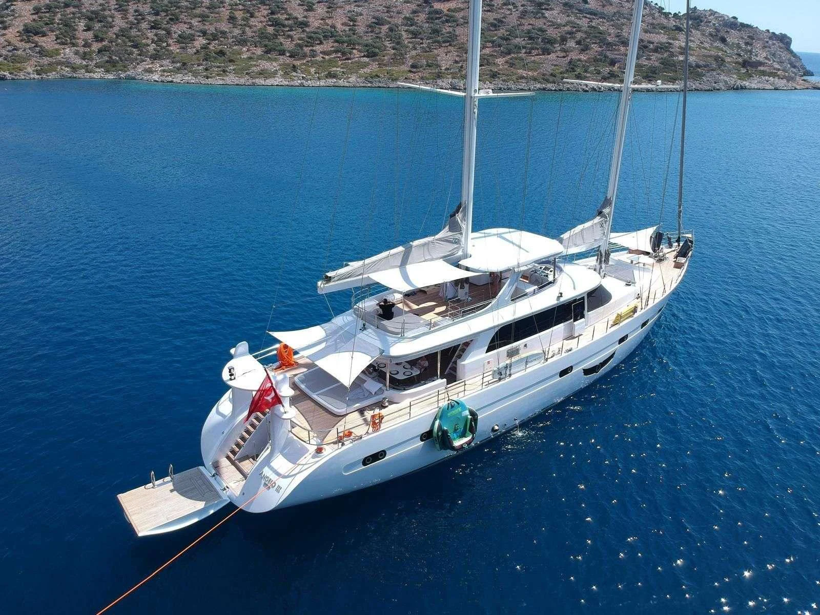 a boat on the water aboard ANGELO 3 Yacht for Charter