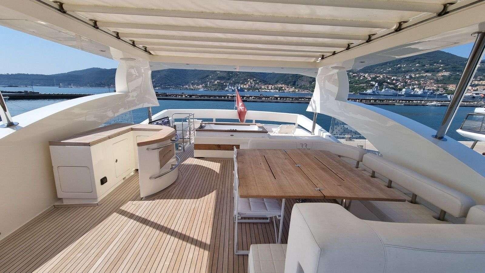 a boat on the water aboard RED ROSE Yacht for Charter