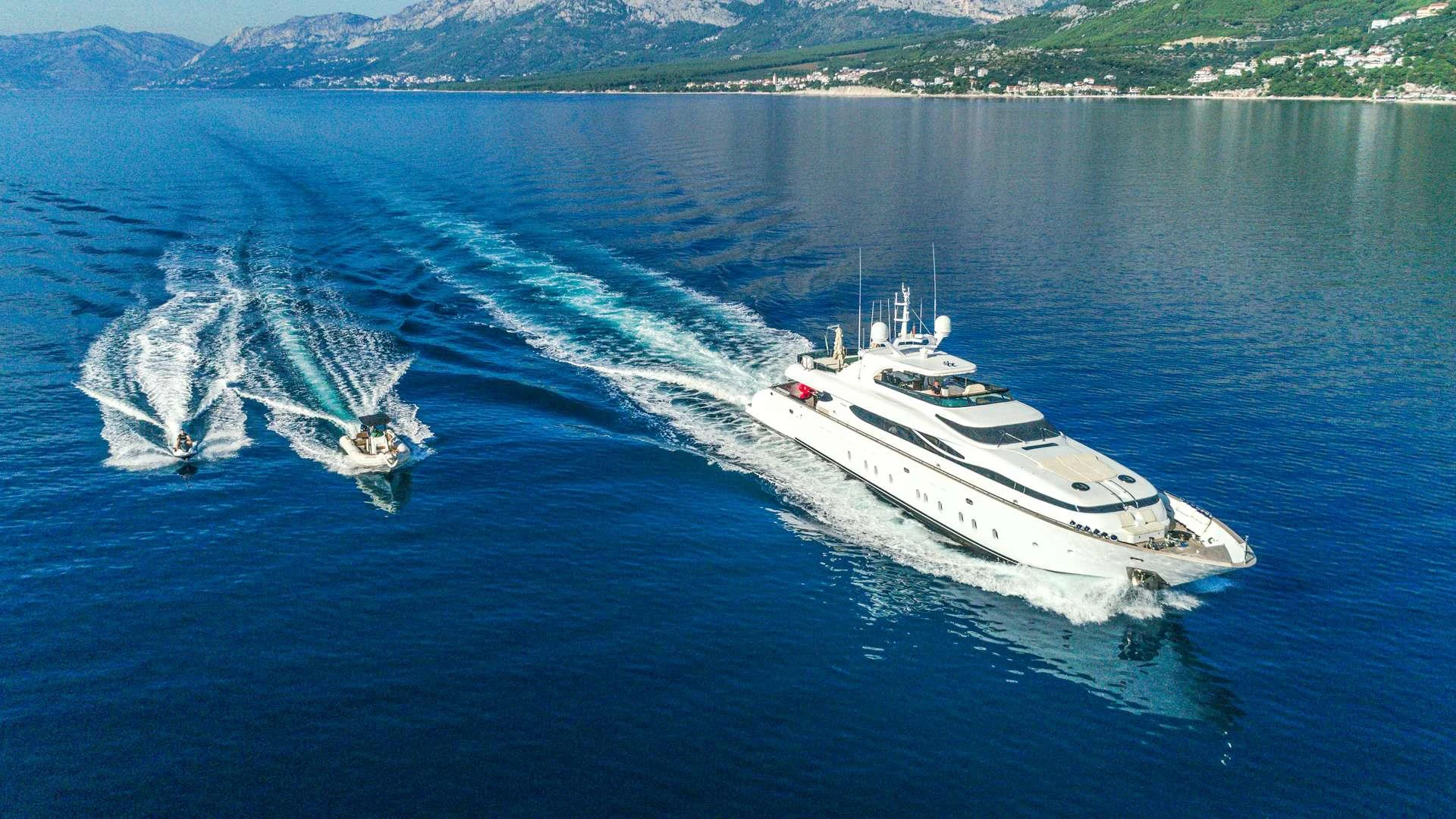 a ship in the water aboard CYNTHIA Yacht for Charter