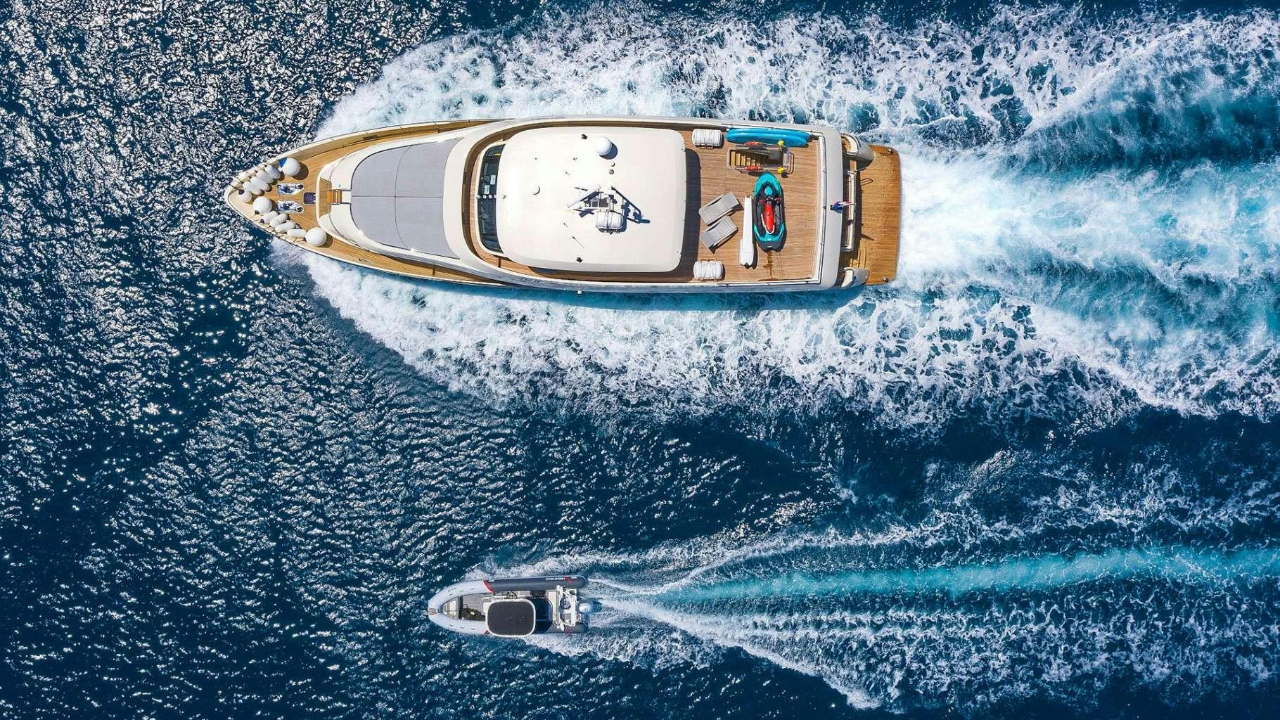 a satellite in space aboard GRACE Yacht for Charter