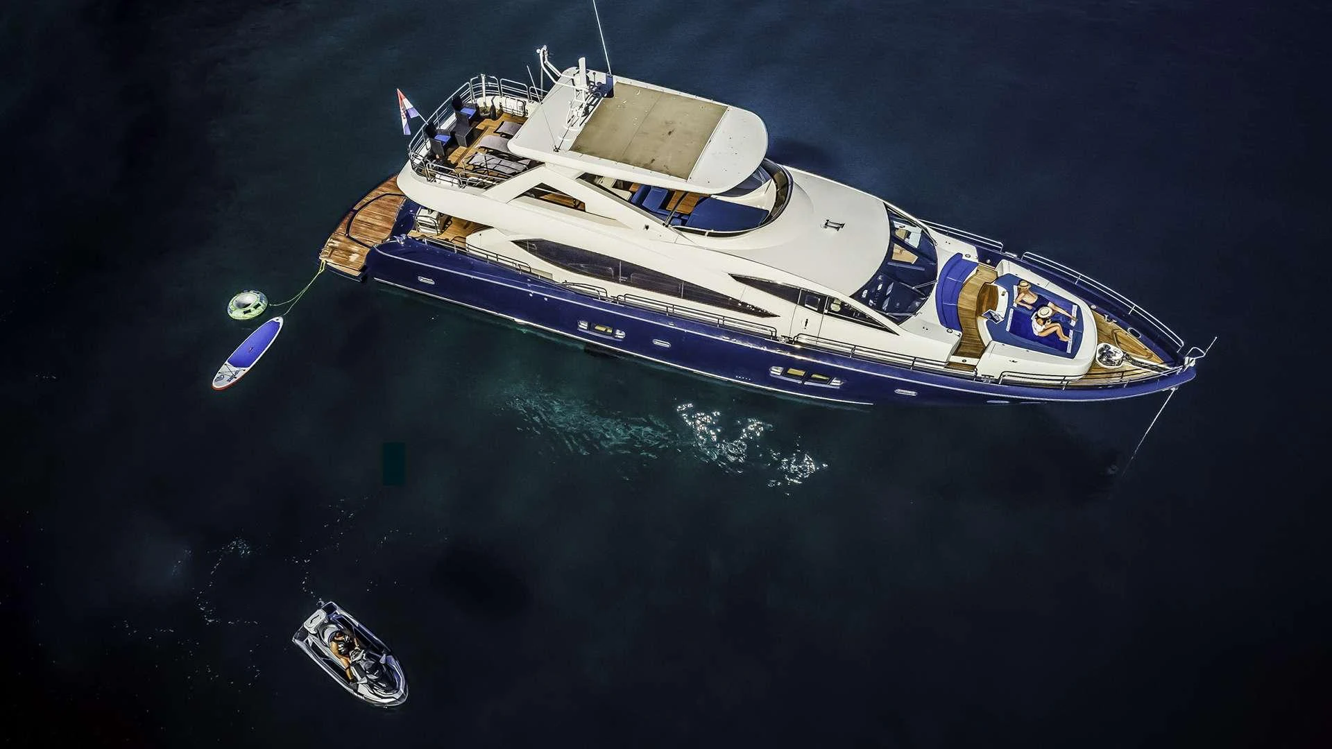 a boat in the water aboard THE BEST WAY Yacht for Charter