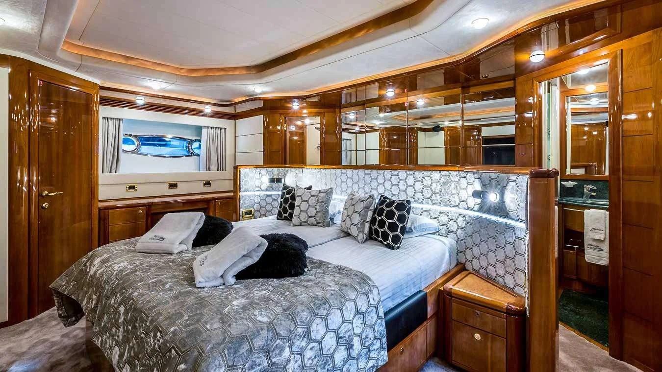 a bed in a cabin aboard KATARIINA Yacht for Charter