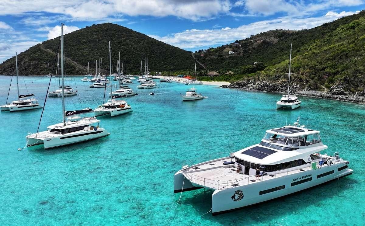 a group of boats in the water aboard JAN'S FELINE Yacht for Charter