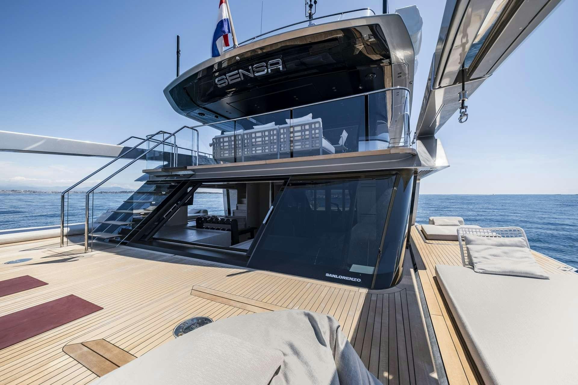 a boat on the water aboard SENSA Yacht for Charter