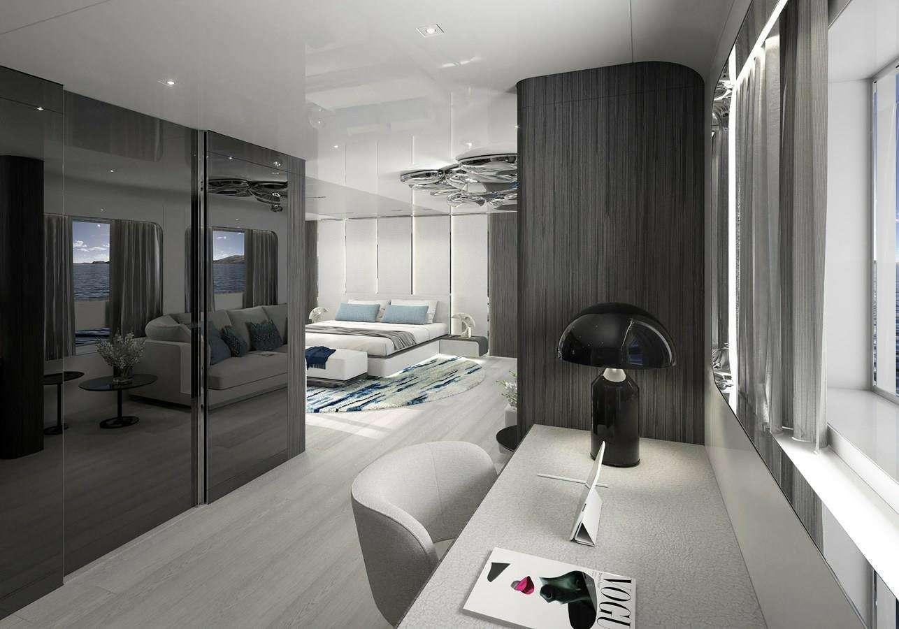 a room with a couch and a table and a lamp aboard ADA 50 Z/01 Yacht for Charter