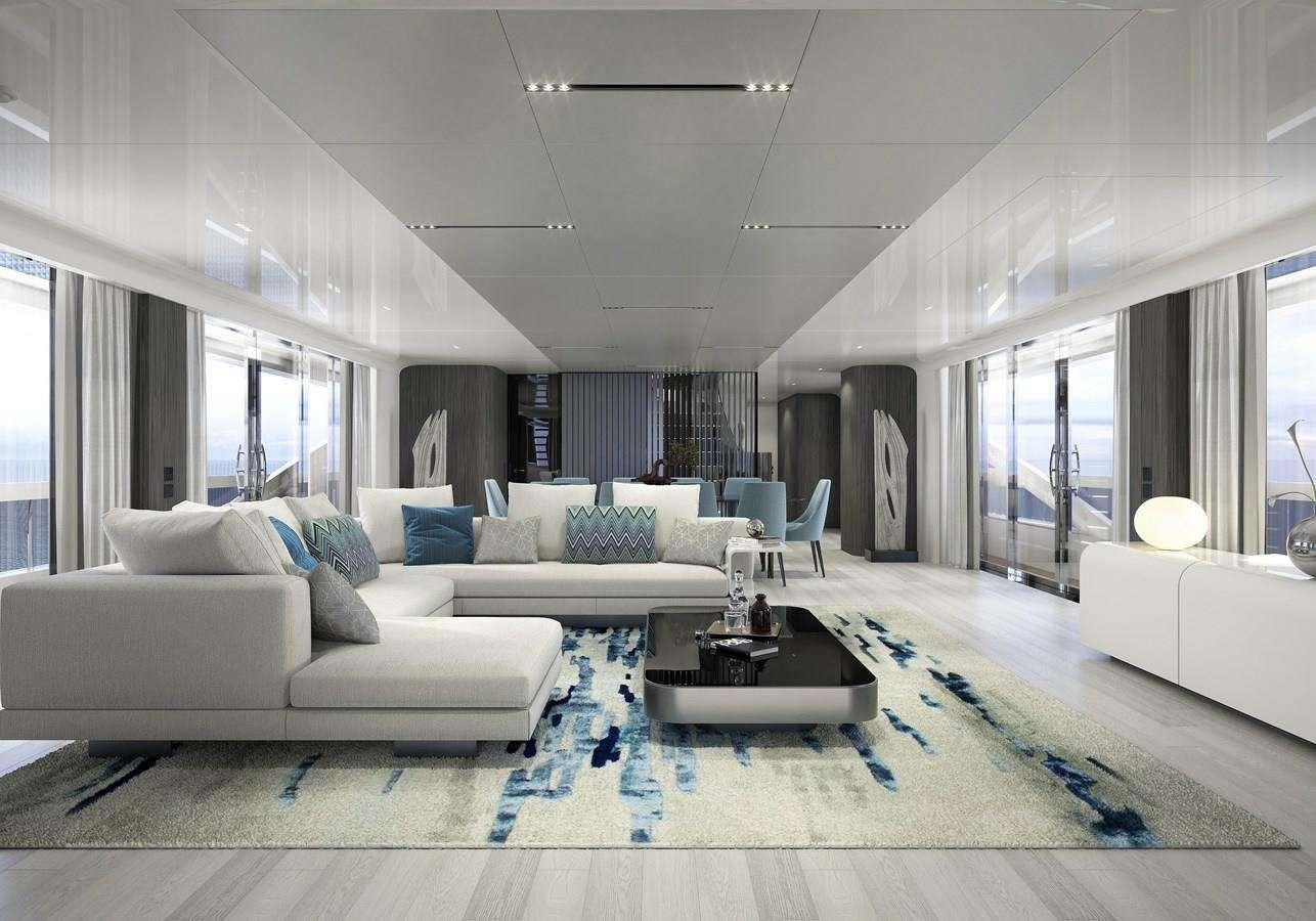 a living room with a couch and a table aboard ADA 50 Z/01 Yacht for Charter