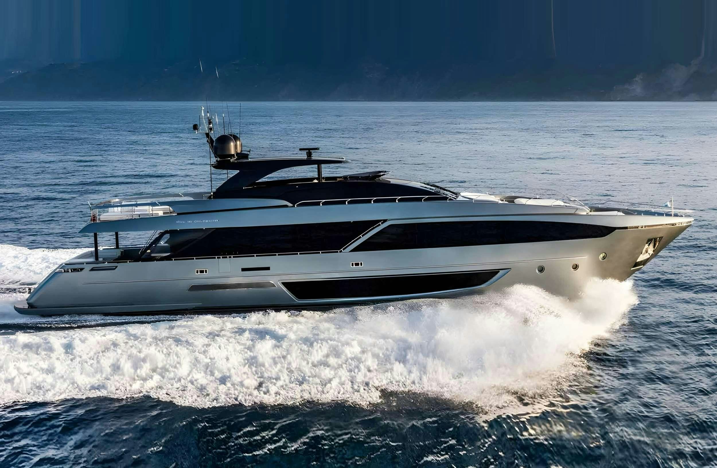 a white yacht on the water aboard BELLA DONNA Yacht for Charter