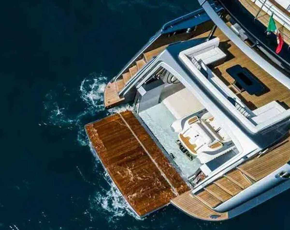 a high angle view of a building aboard BELLA DONNA Yacht for Charter