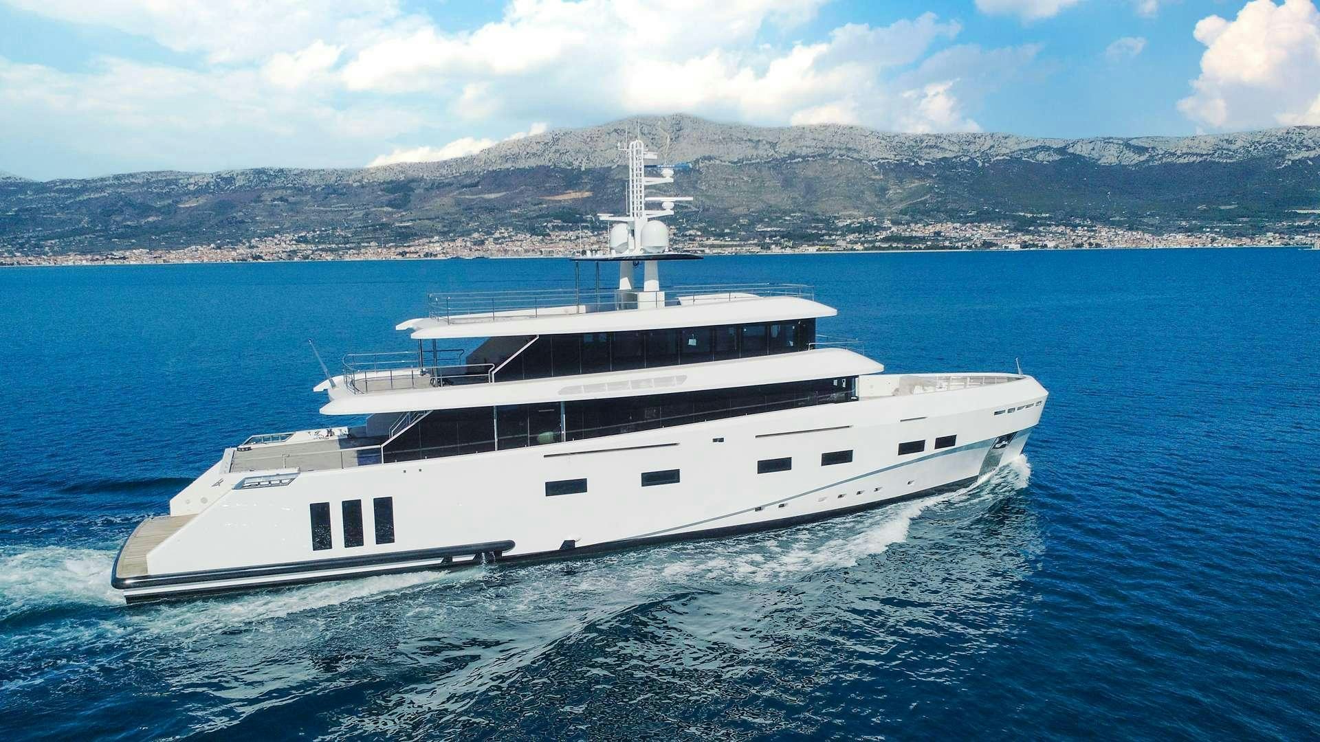 a large white yacht aboard RENATA Yacht for Charter