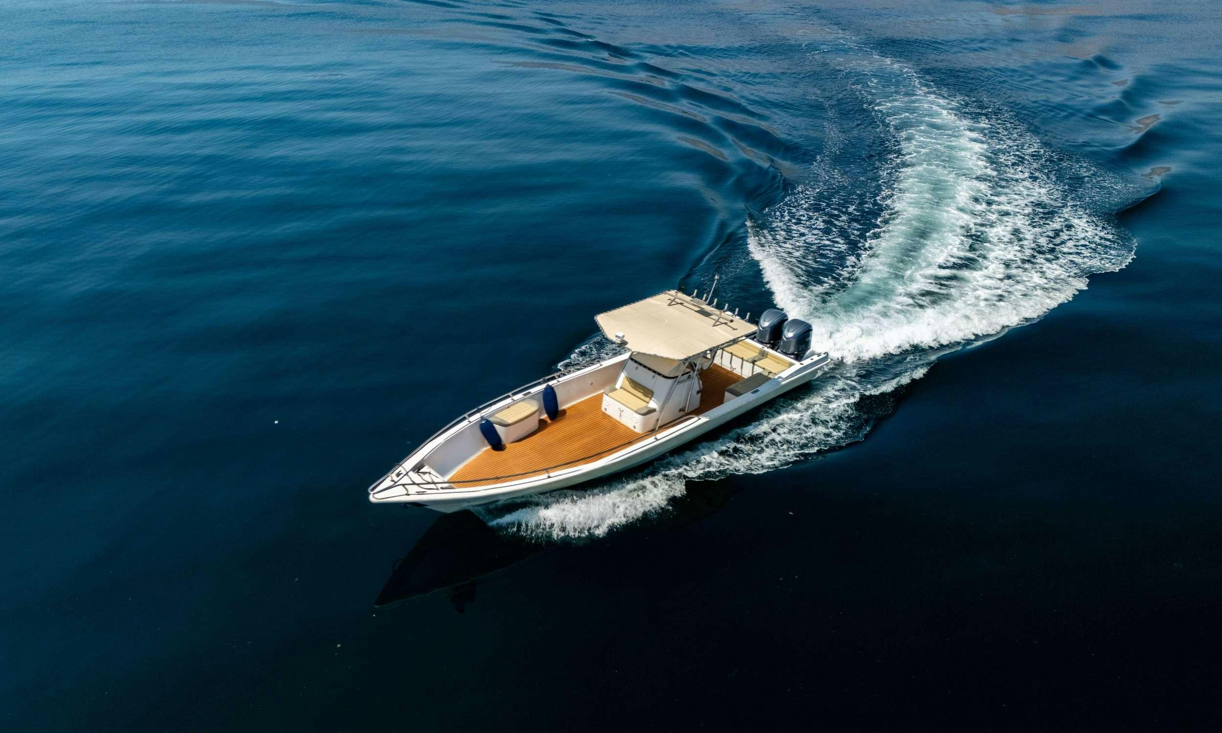 a boat on the water aboard VISION Yacht for Charter