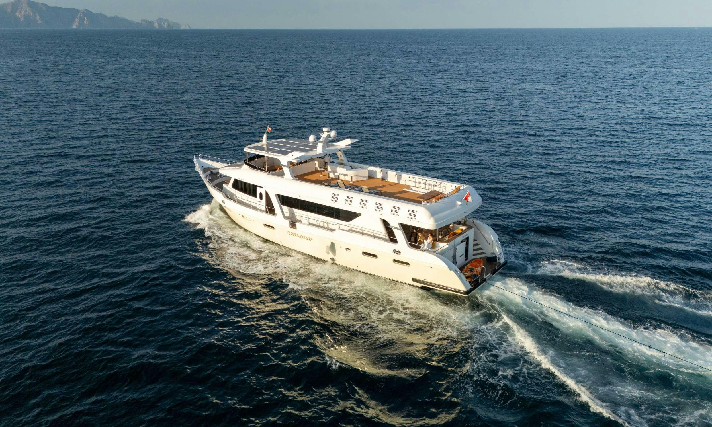 a boat on the water aboard VISION Yacht for Charter