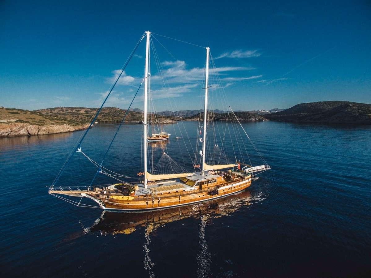 a sailboat in the water aboard PARSS Yacht for Charter