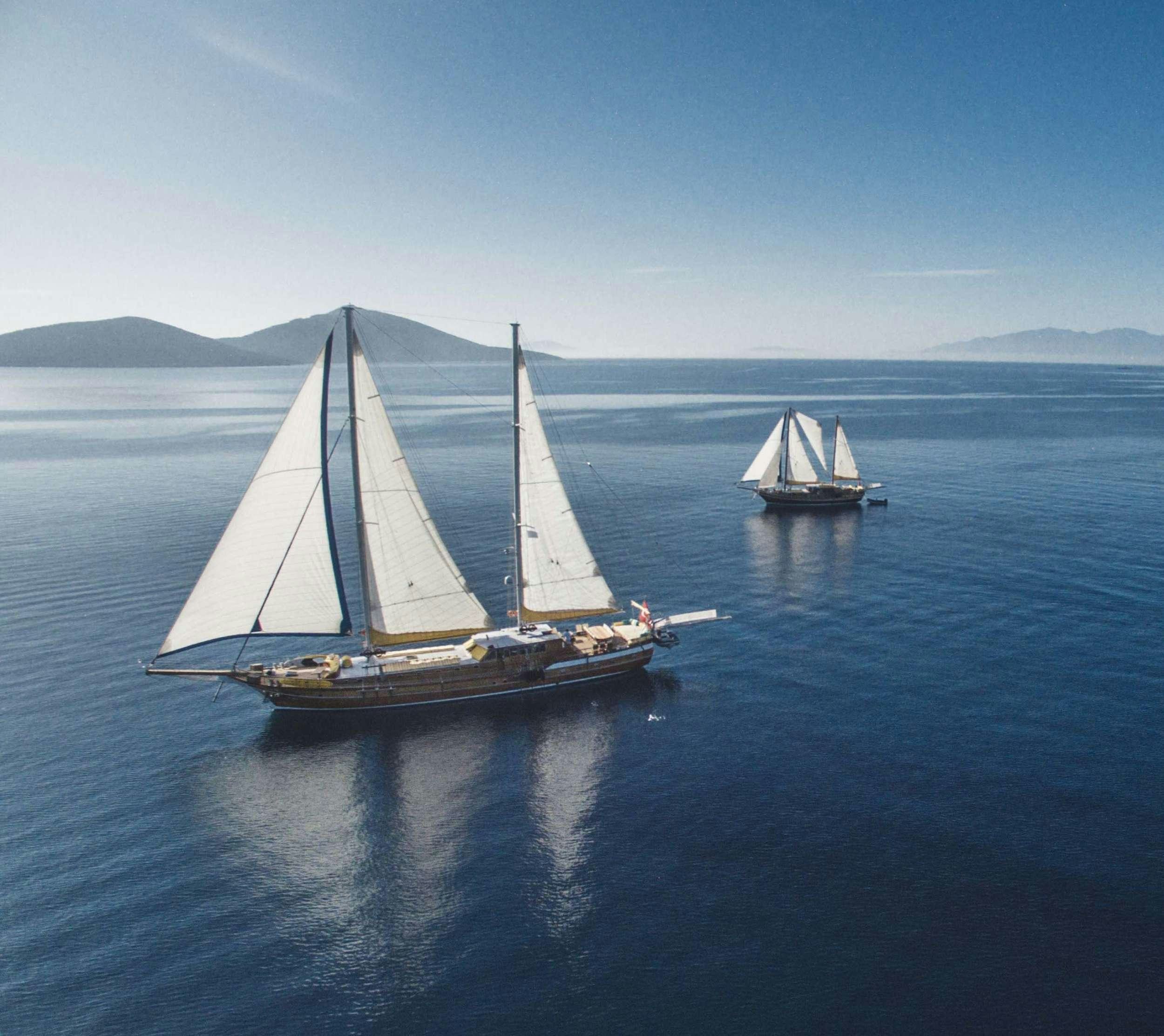 a group of sailboats in the water aboard PARSS Yacht for Charter