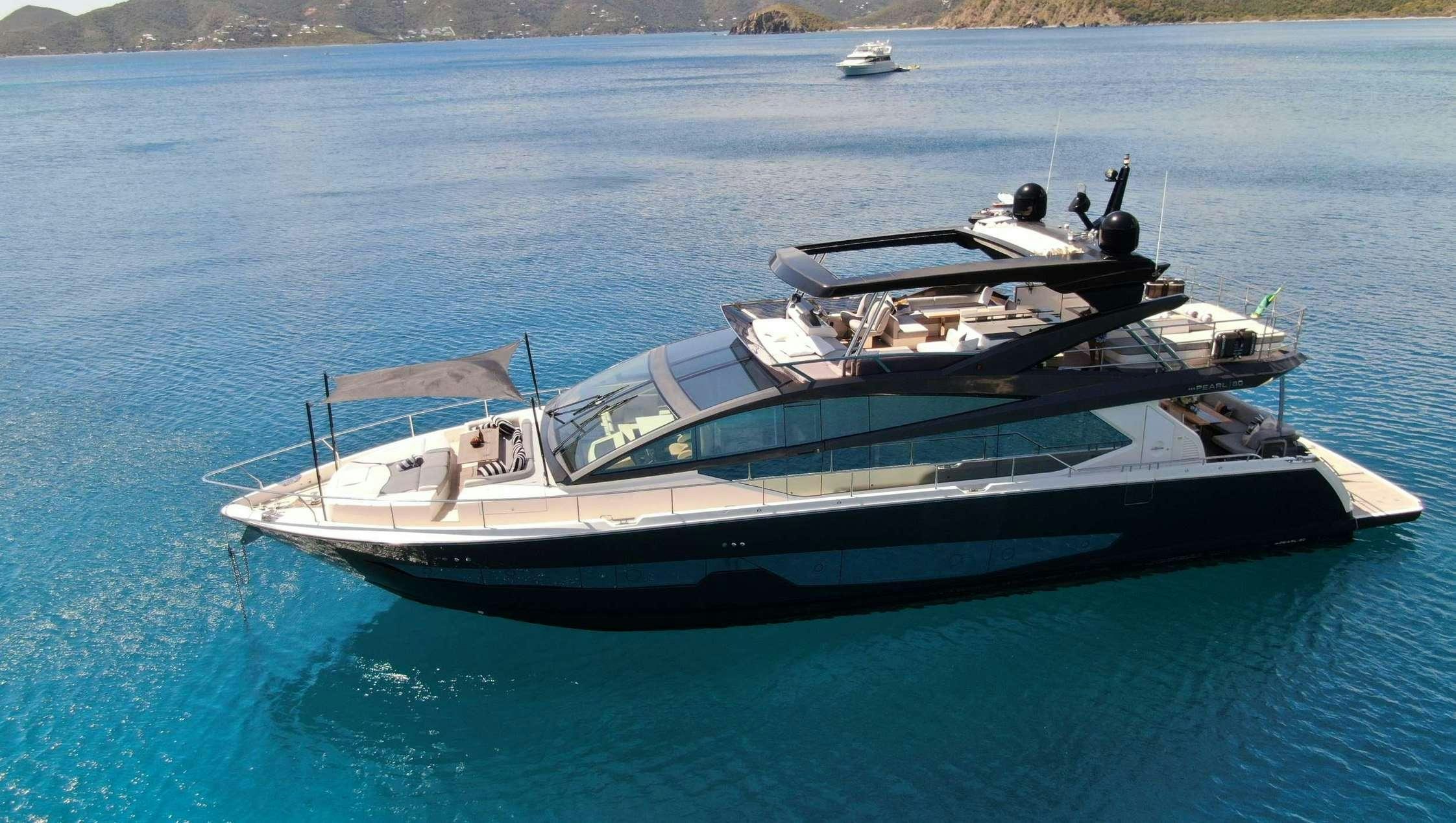 a boat on the water aboard OMNIA Yacht for Charter