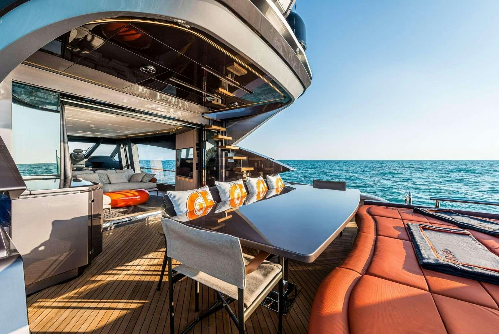 a boat on the water aboard G-FIVE Yacht for Charter