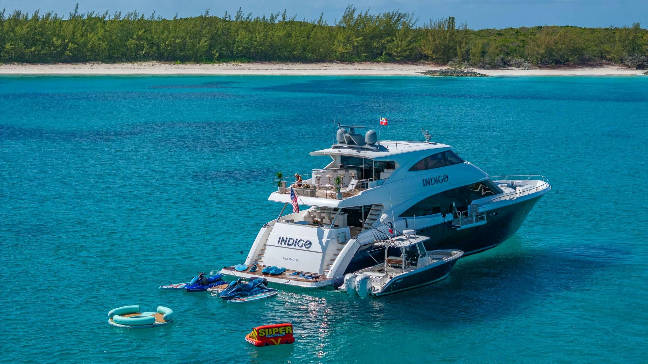 a boat on the water aboard INDIGO Yacht for Charter