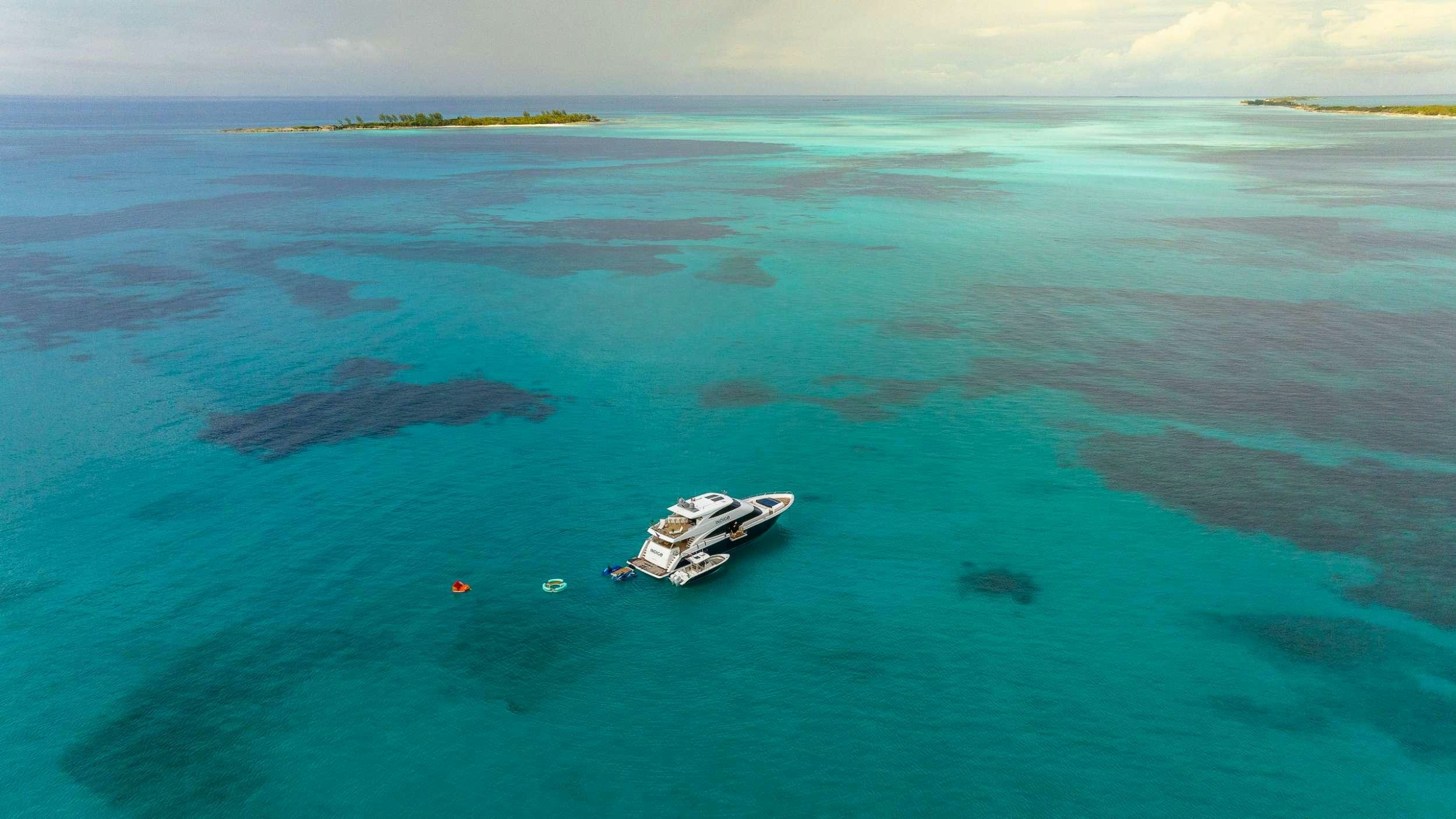 a boat in the water aboard INDIGO Yacht for Charter