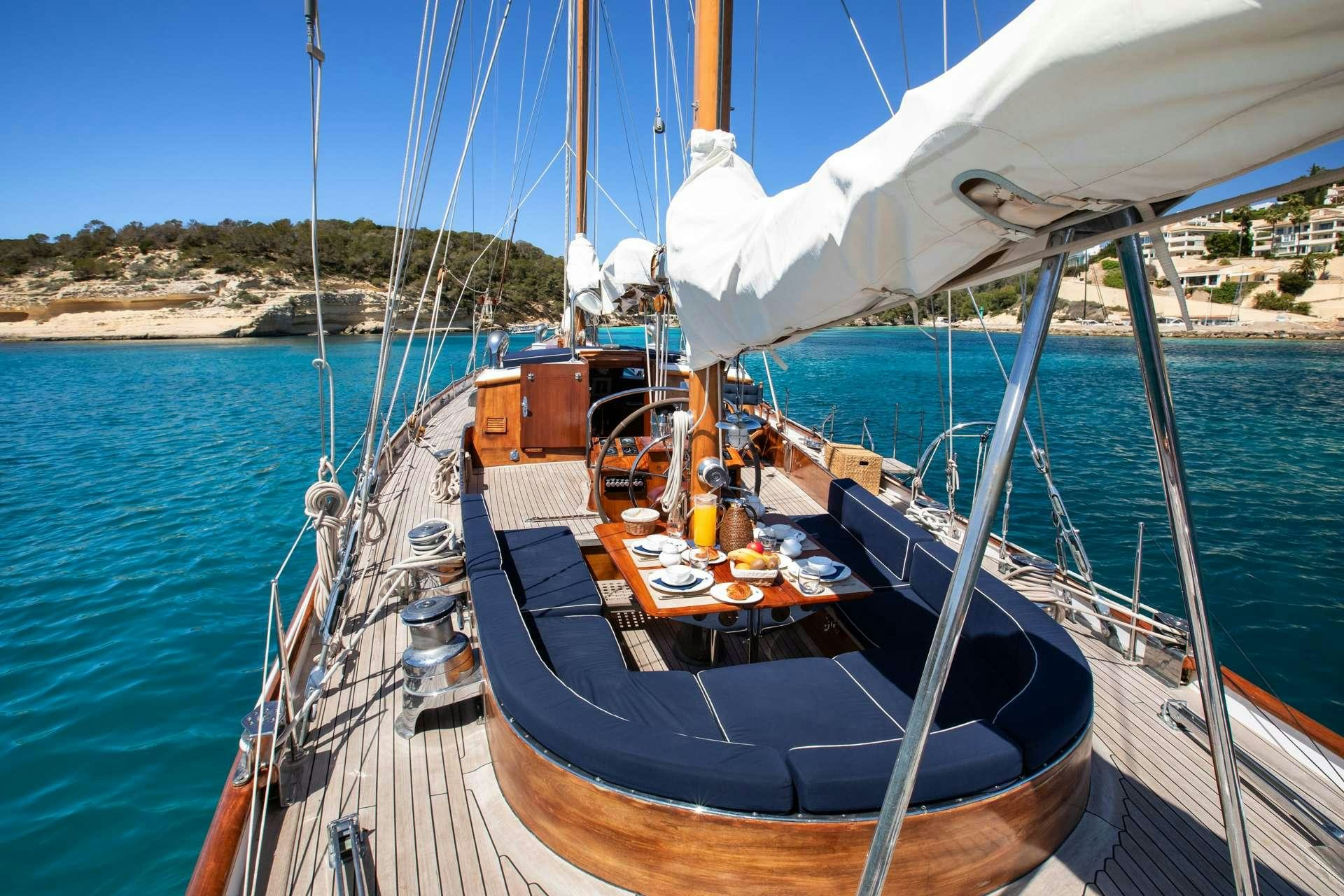 a boat on the water aboard GAEL I Yacht for Charter
