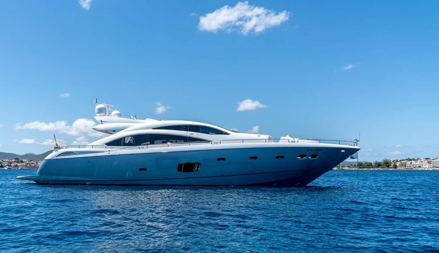a white yacht in the water aboard BASAD Yacht for Charter