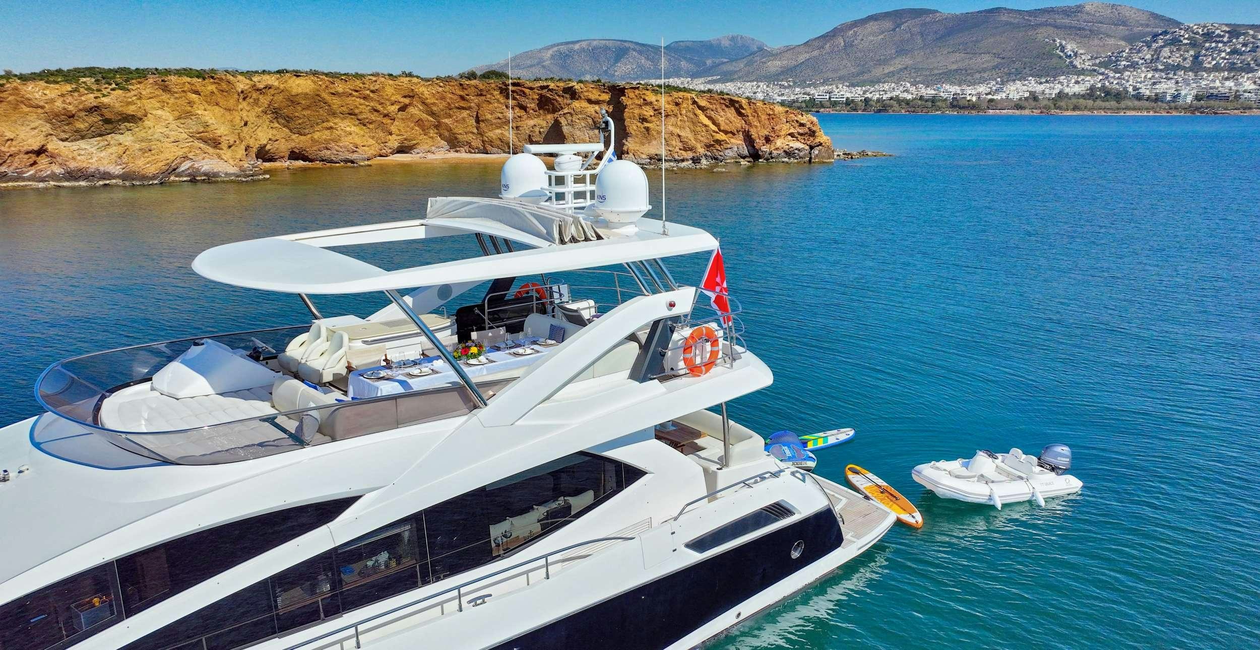 a boat on the water aboard GRACE XI Yacht for Charter