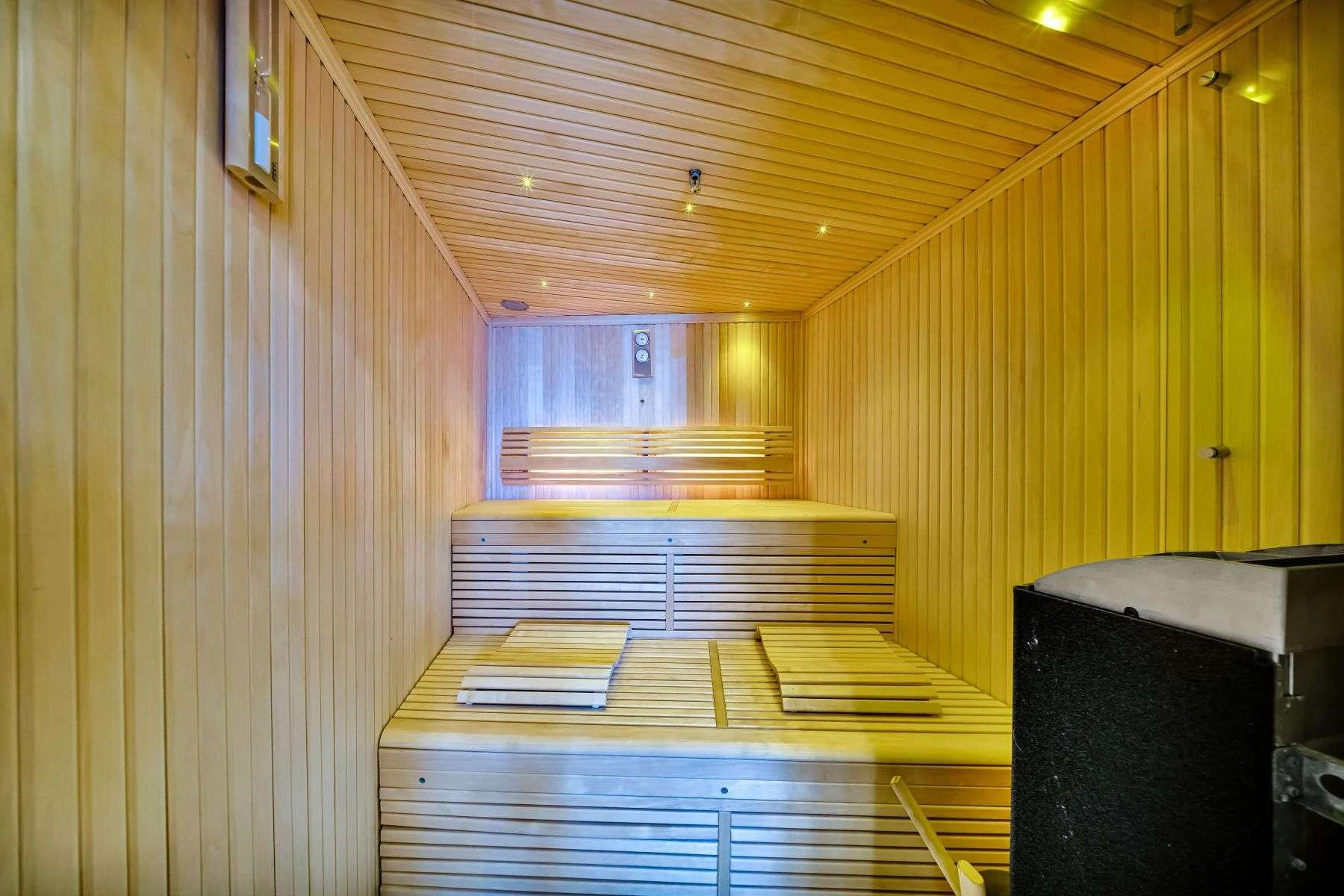 a room with a desk and a computer aboard NATURAL 9 Yacht for Charter