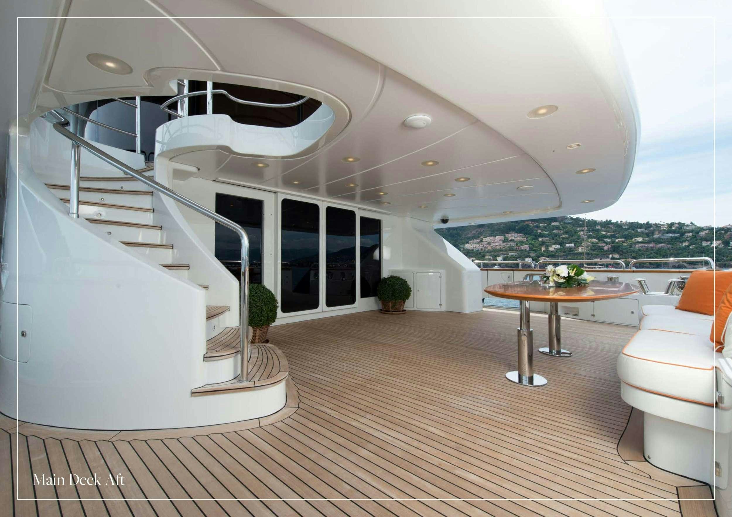a large white staircase in a house aboard ARTHUR'S WAY Yacht for Charter