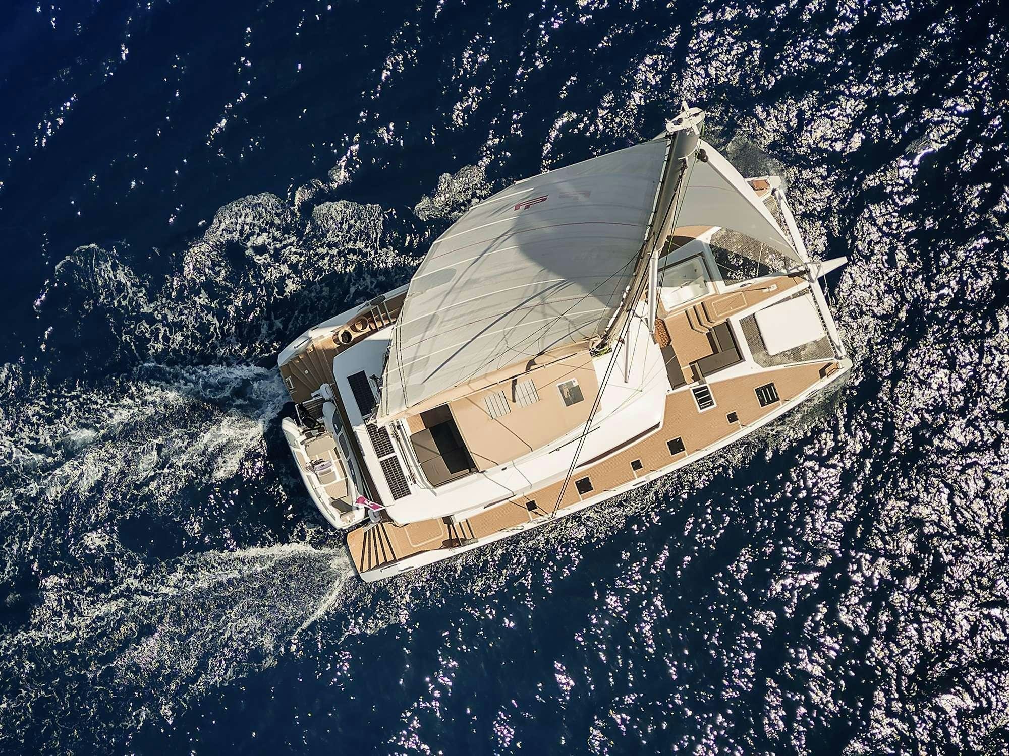 a space ship in space aboard ALEGRIA 67 Yacht for Charter