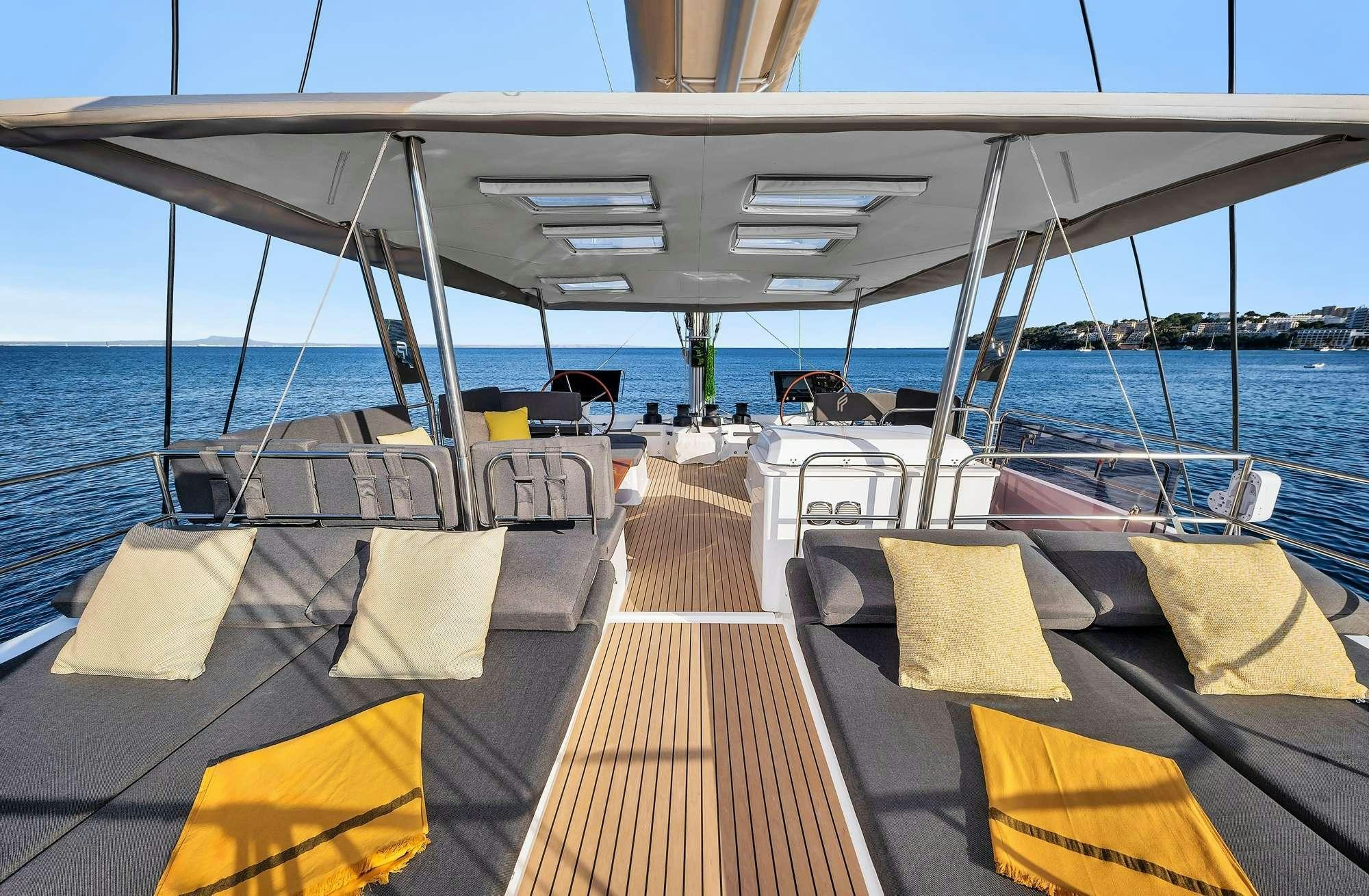 a boat on the water aboard ALEGRIA 67 Yacht for Charter