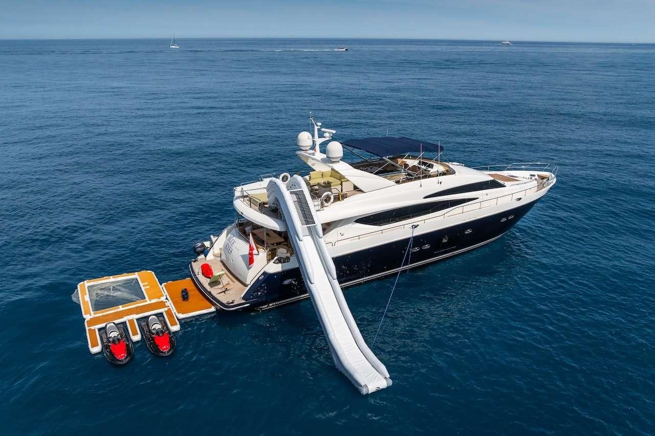 a boat on the water aboard BLUE EYES Yacht for Charter