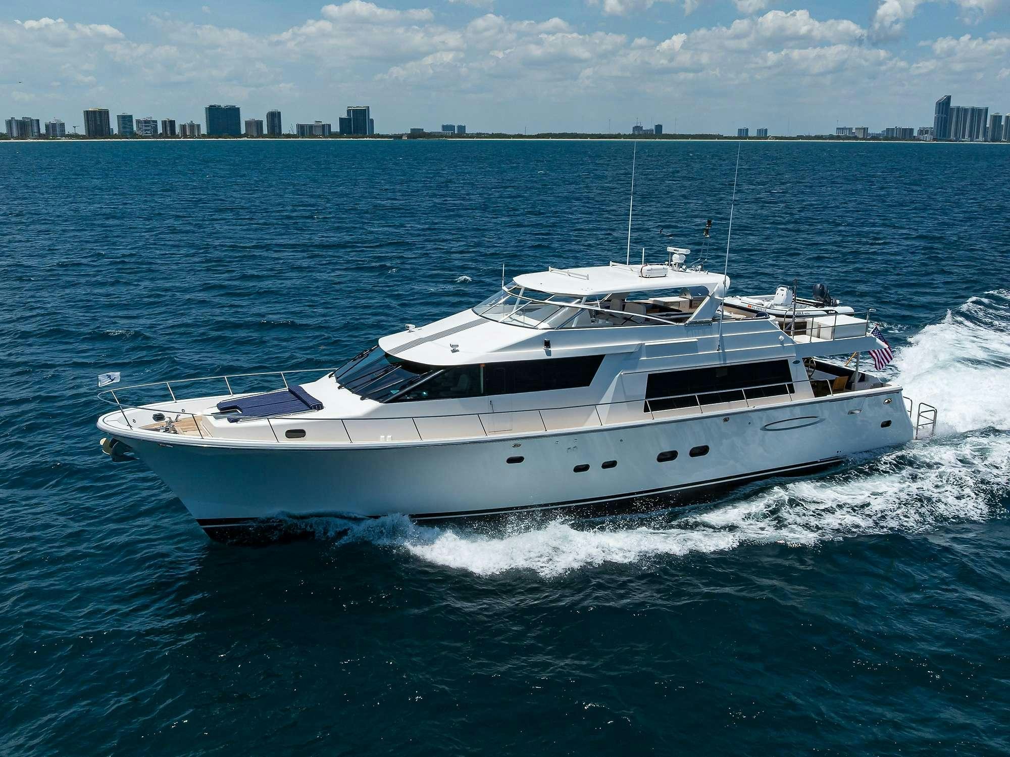 a boat on the water aboard TAU Yacht for Charter