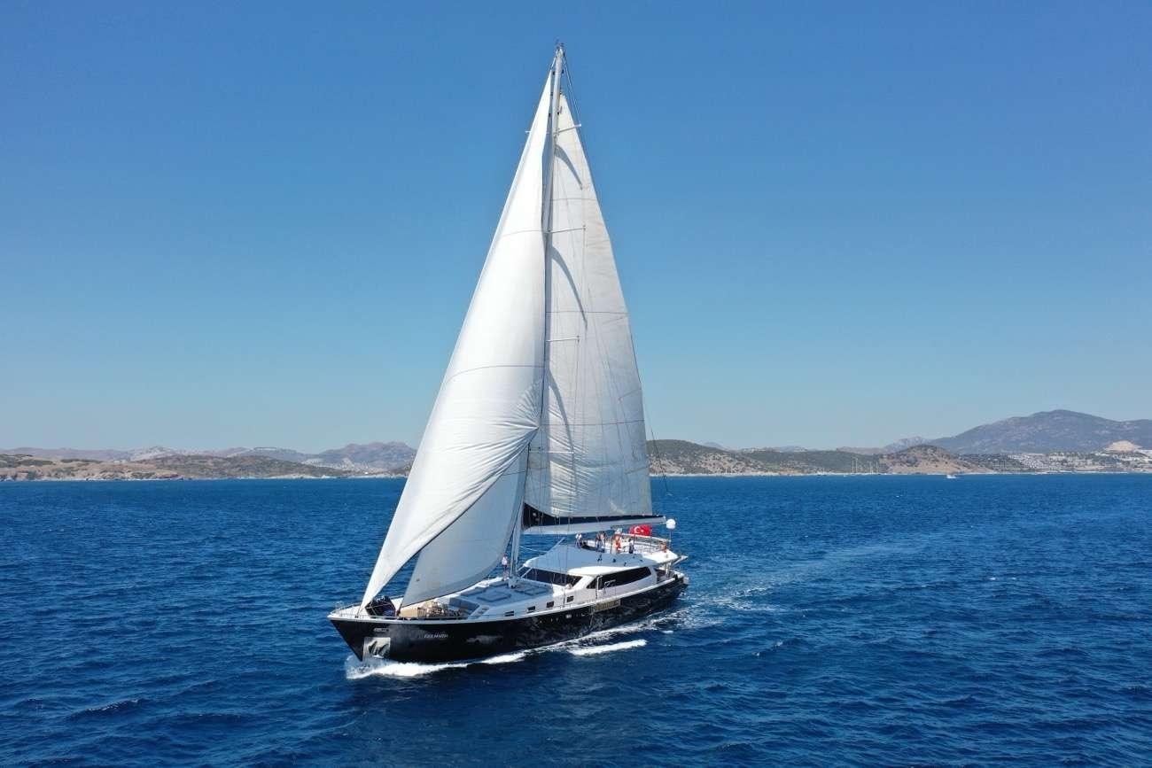 a sailboat on the water aboard CANARIA Yacht for Charter