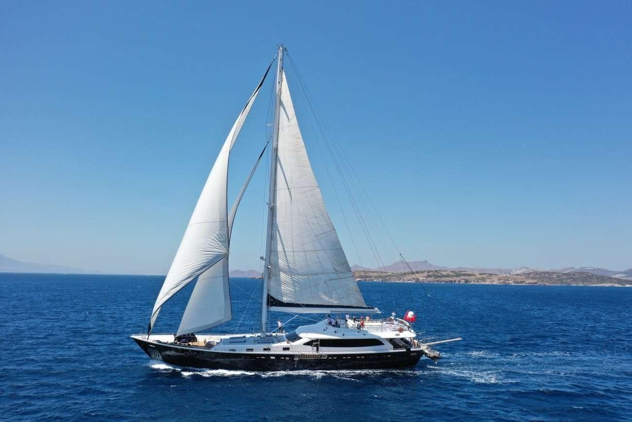 a sailboat on the water aboard CANARIA Yacht for Charter