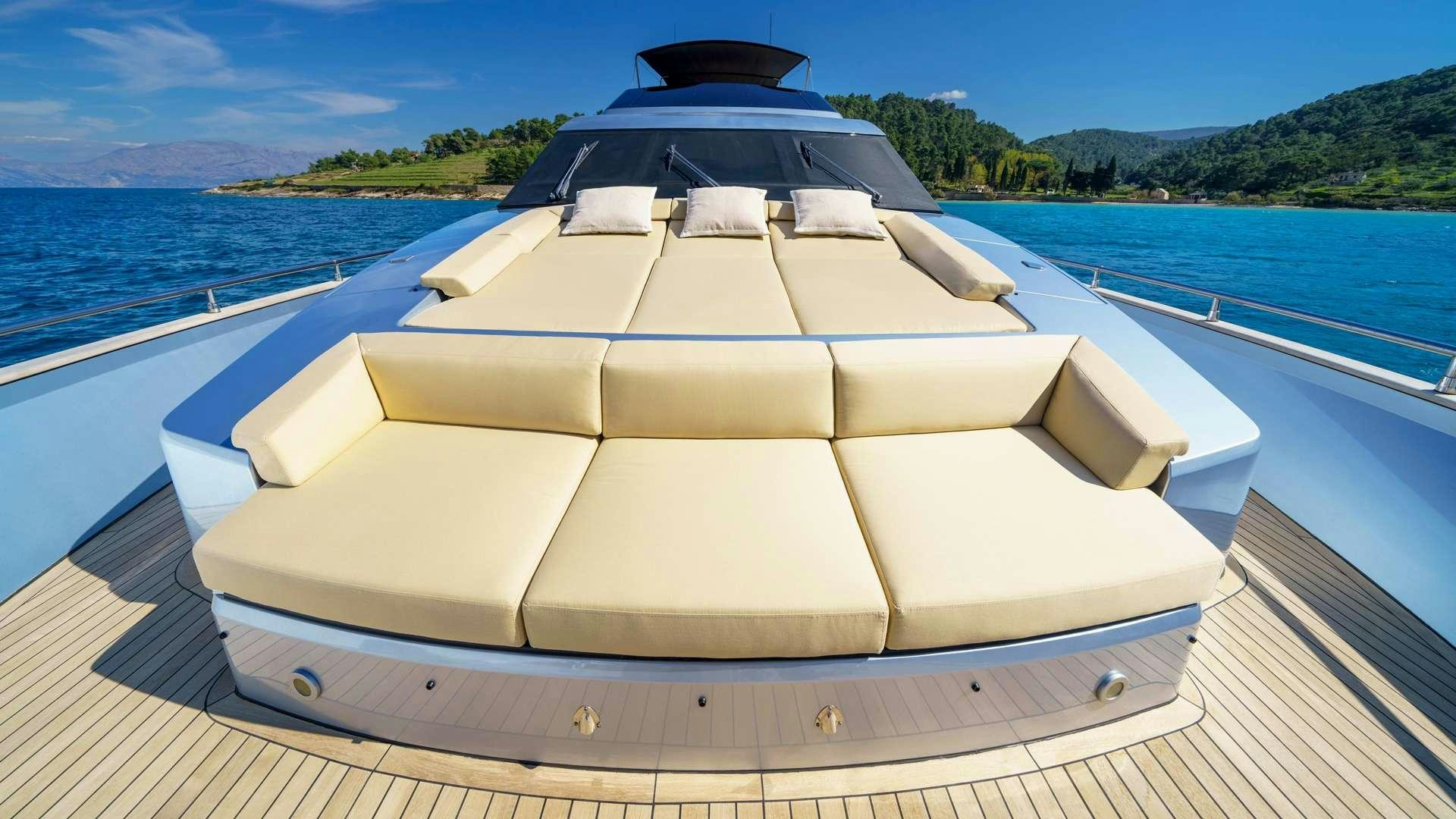 a boat on a dock aboard PHANTOM Yacht for Charter